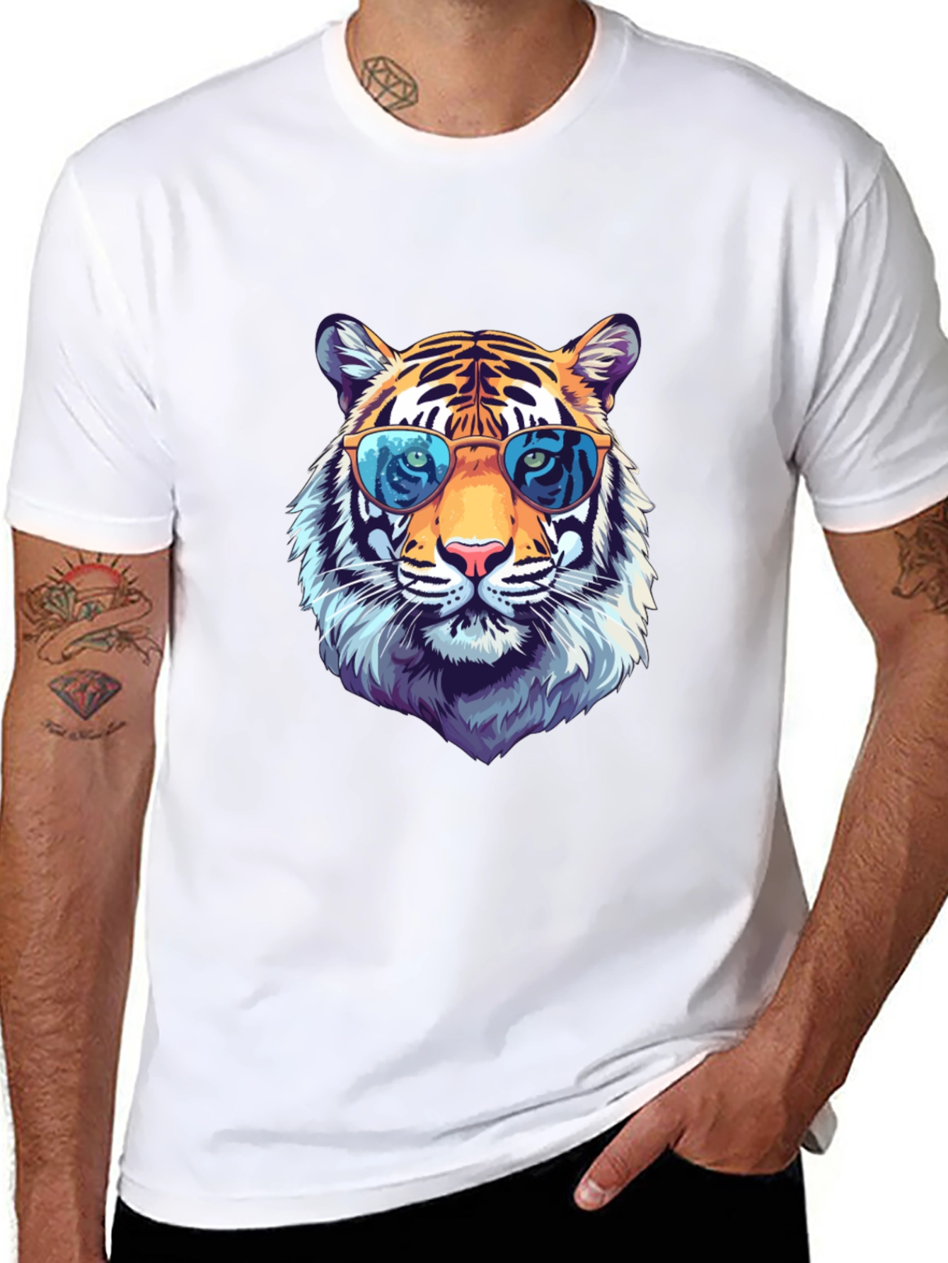 Cool Tiger Graphic Tee - Stylish Animal Print T-Shirt