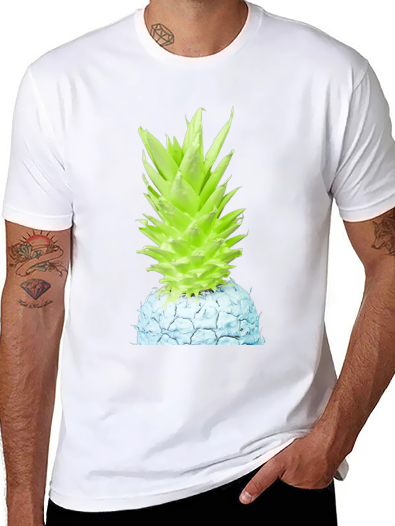 Neon Pineapple Graphic Tee - Unisex Black T-Shirt