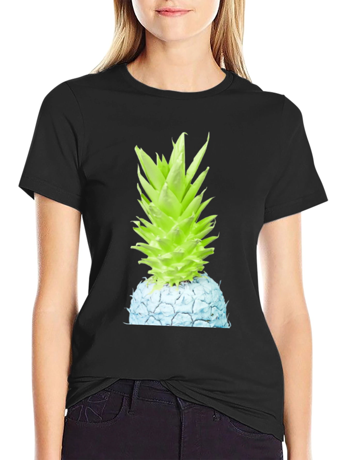 Neon Pineapple Graphic Tee - Unisex Black T-Shirt