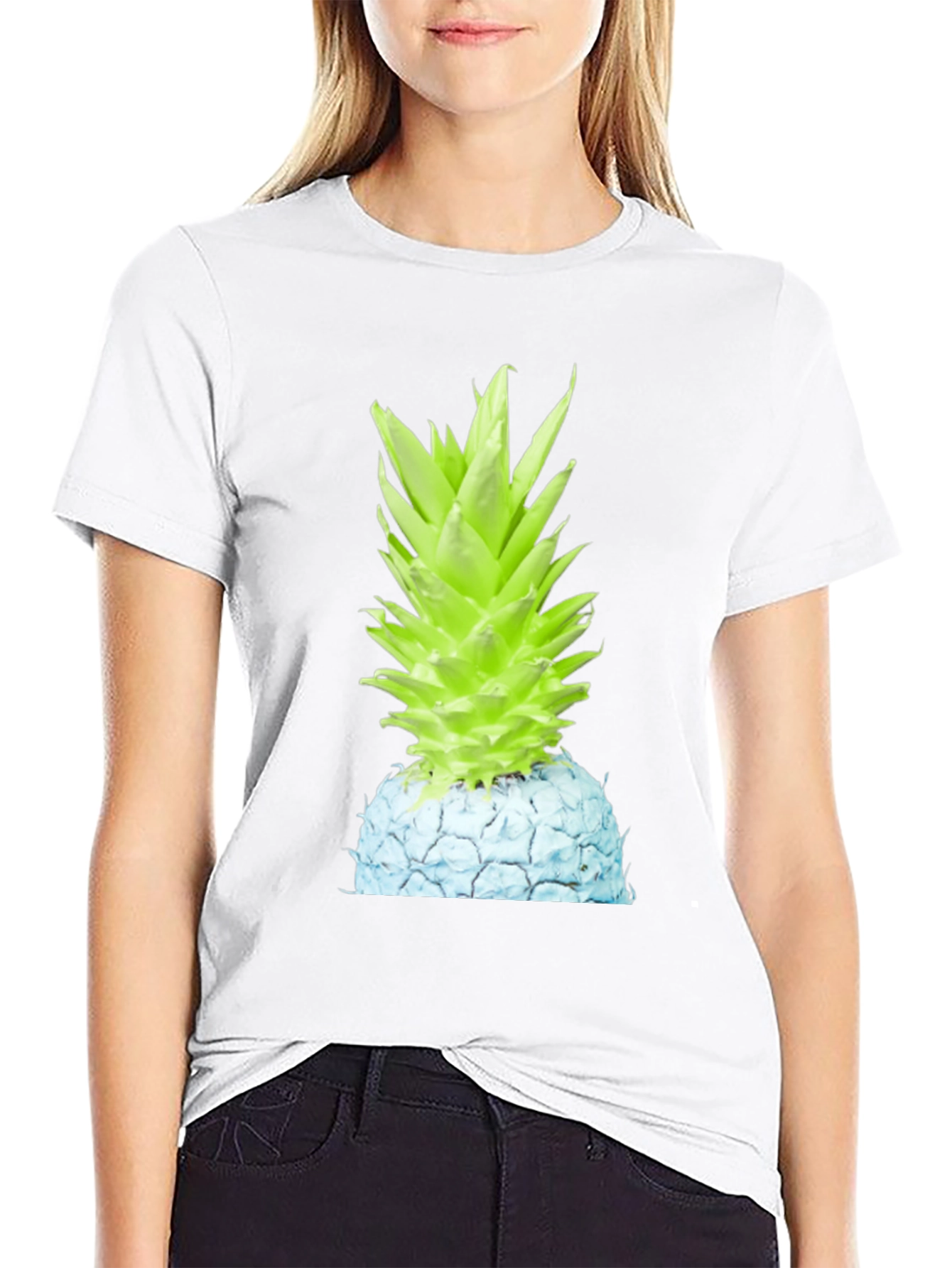 Neon Pineapple Graphic Tee - Unisex Black T-Shirt