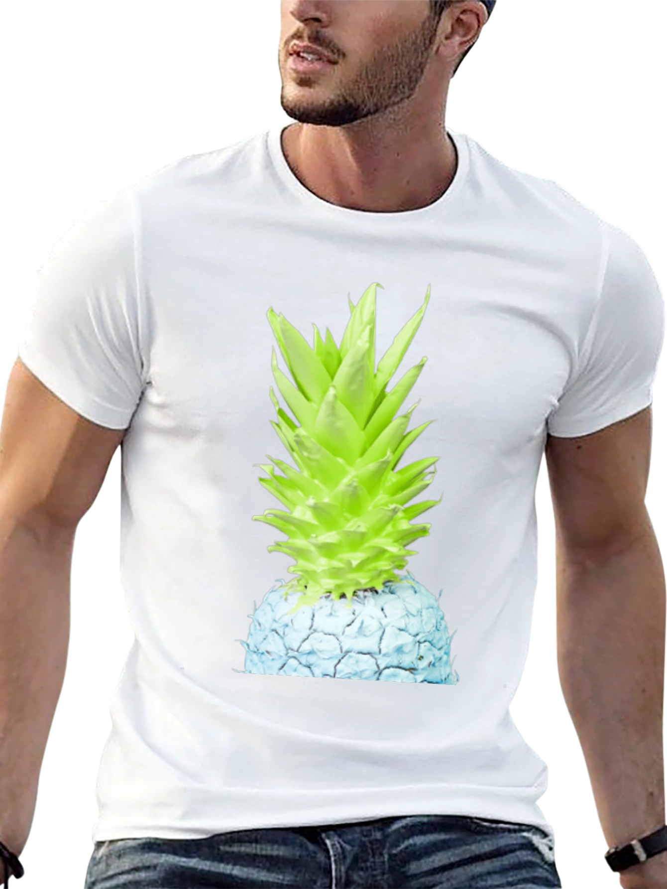 Neon Pineapple Graphic Tee - Unisex Black T-Shirt