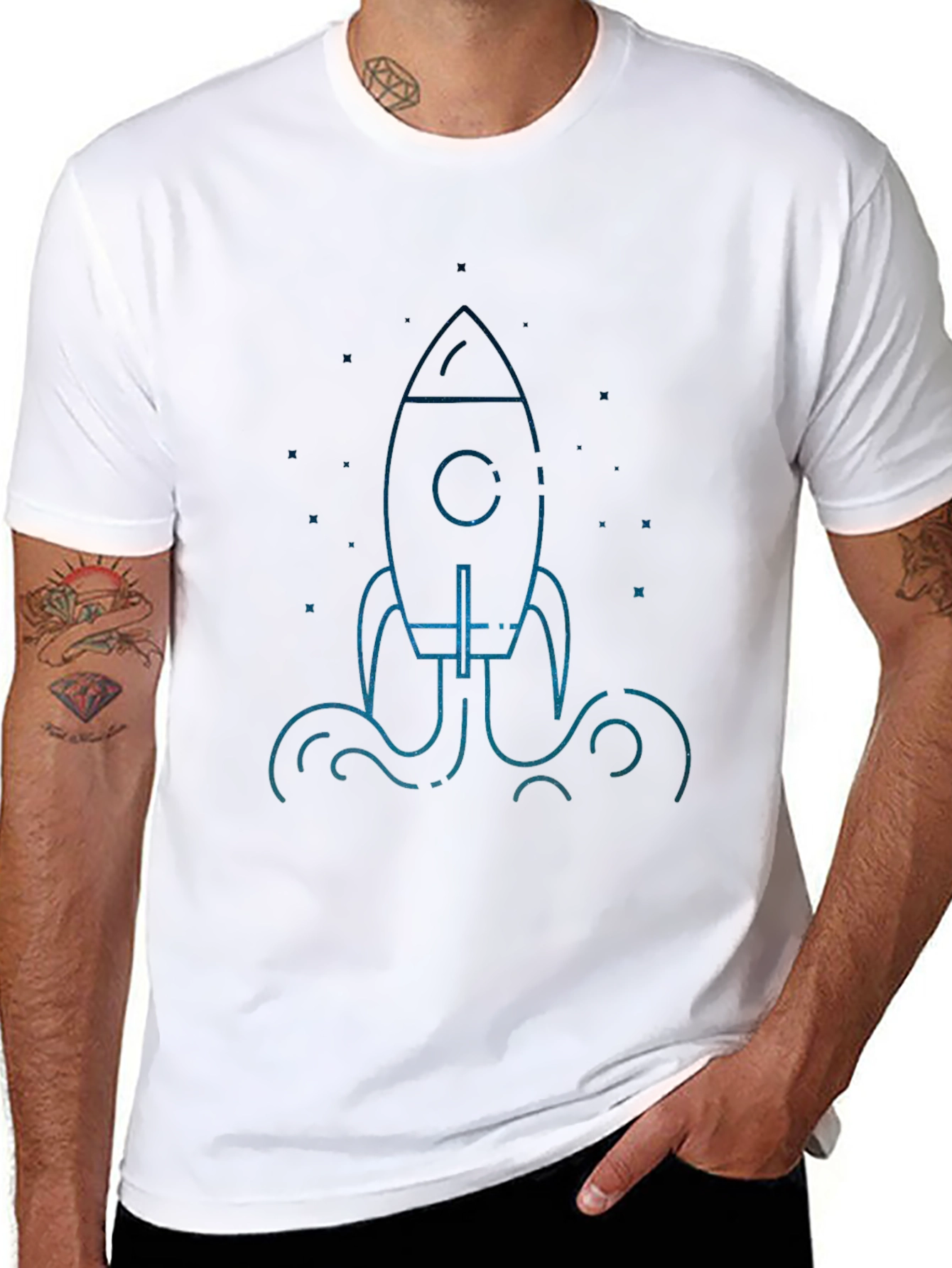 Rocket Launch Graphic Black T-Shirt