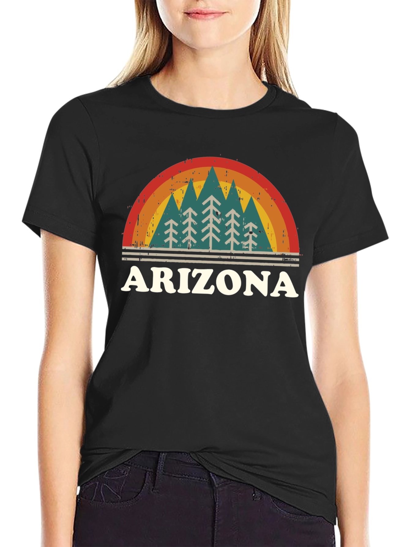 Retro Arizona Graphic Tee - Mountain Pine Trees