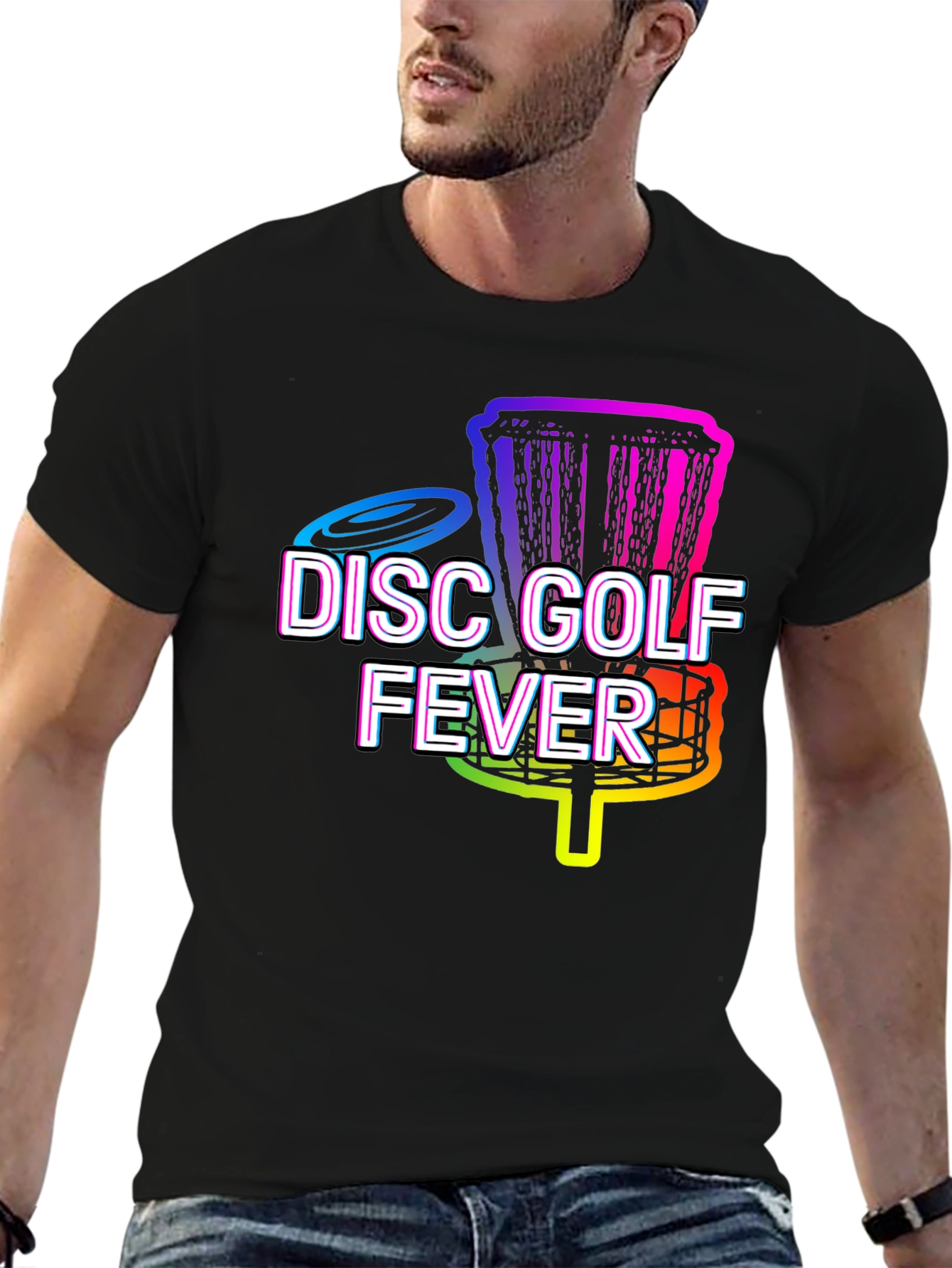 Disc Golf Fever Tee - Rainbow Graphic T-Shirt