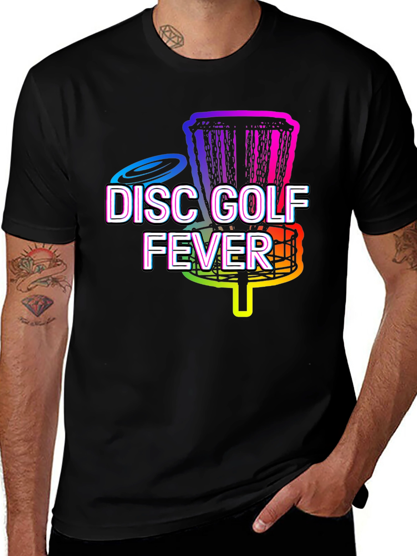 Disc Golf Fever Tee - Rainbow Graphic T-Shirt