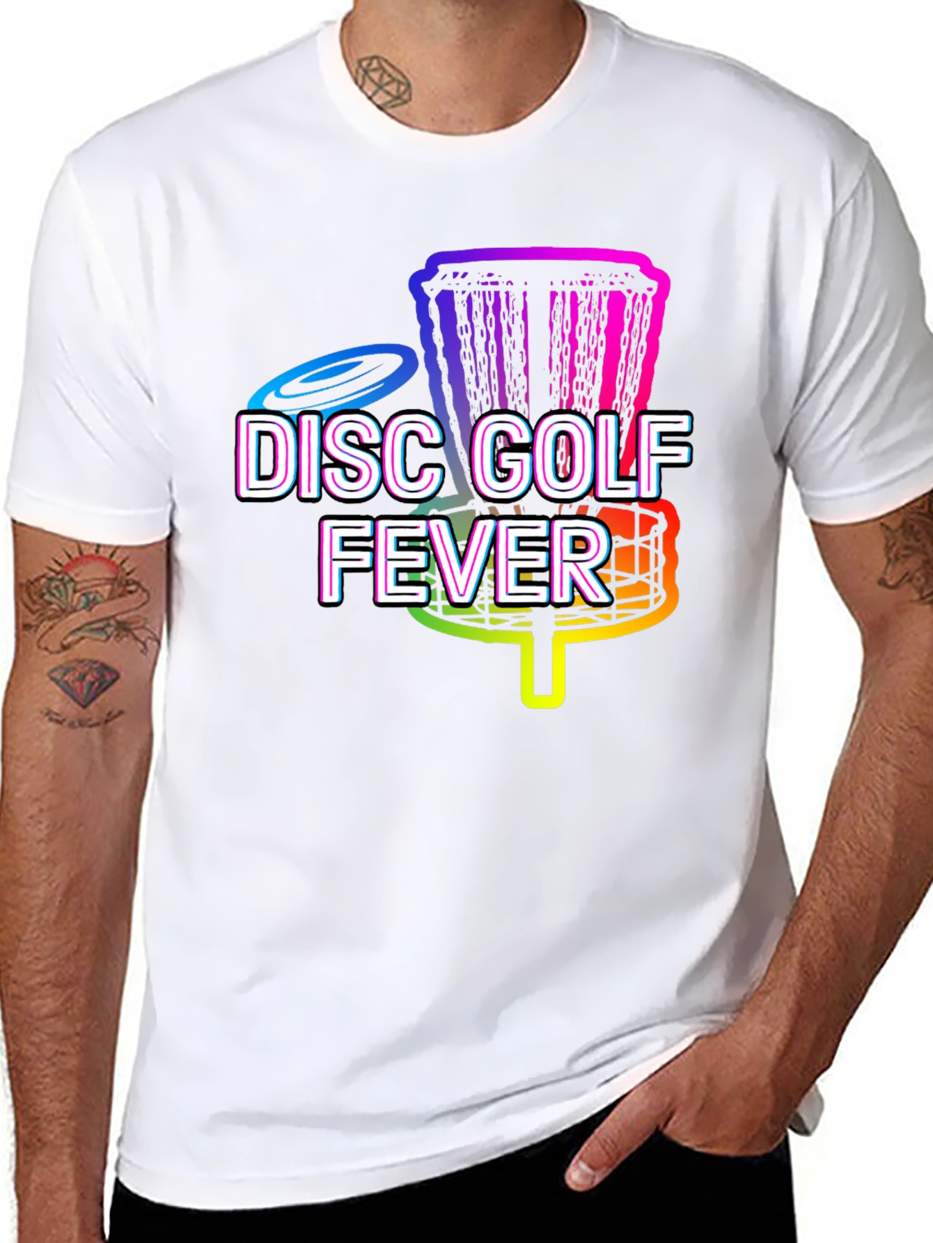 Disc Golf Fever Tee - Rainbow Graphic T-Shirt