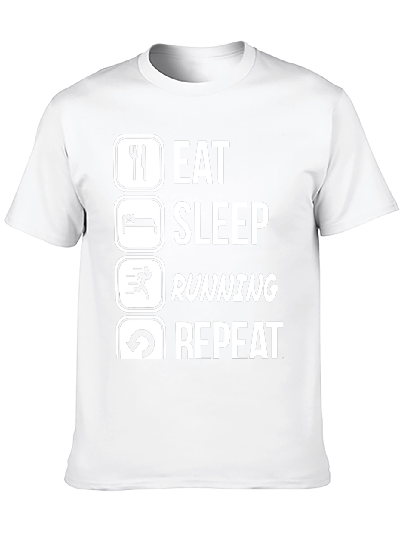 Eat Sleep Running Repeat Black Graphic Tee