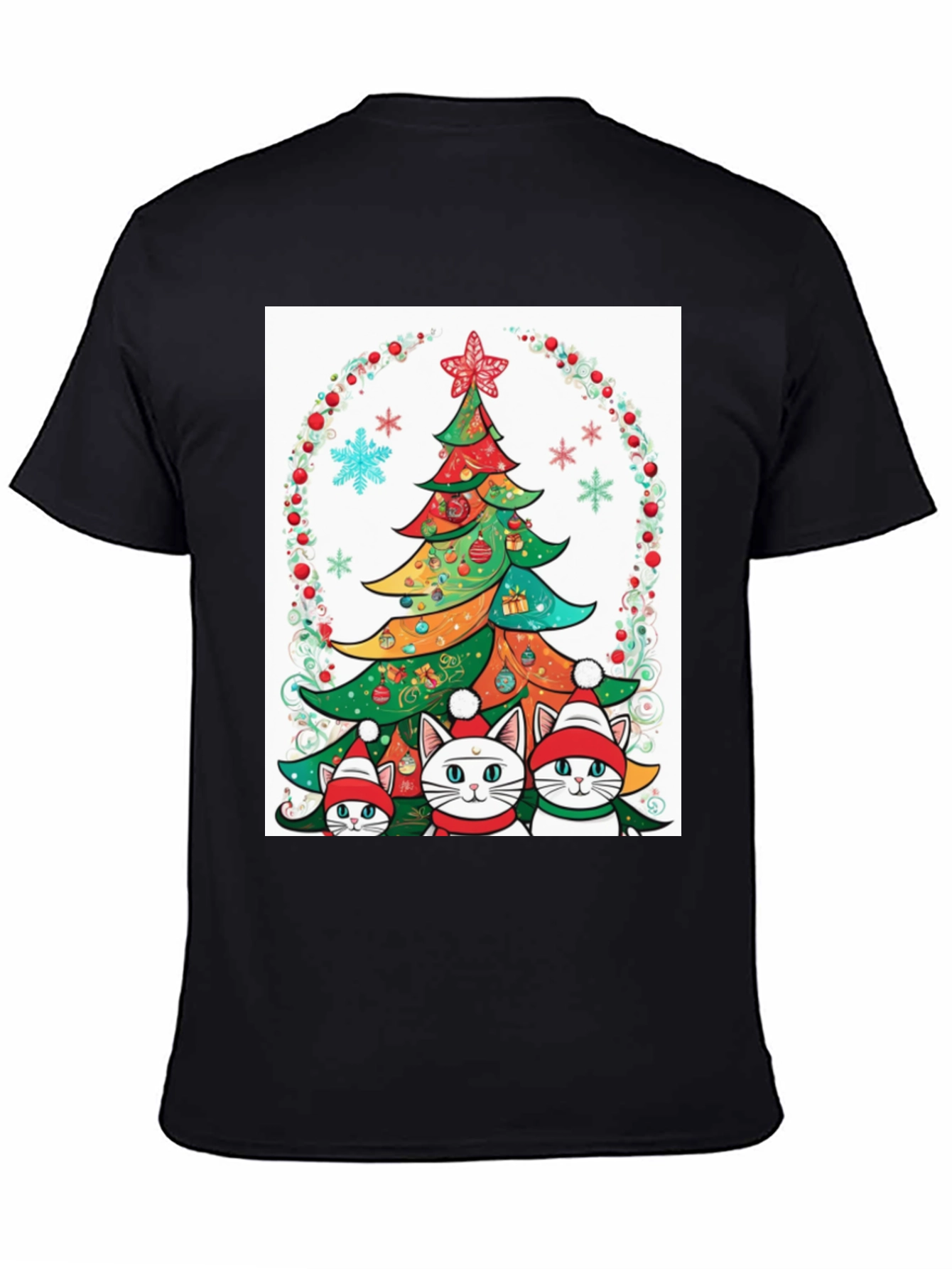Festive Christmas Cat T-Shirt
