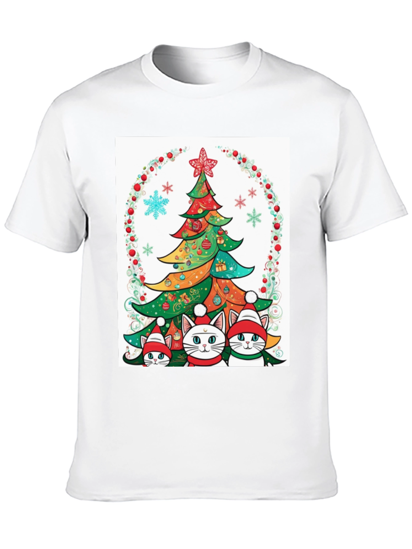 Festive Christmas Cat T-Shirt