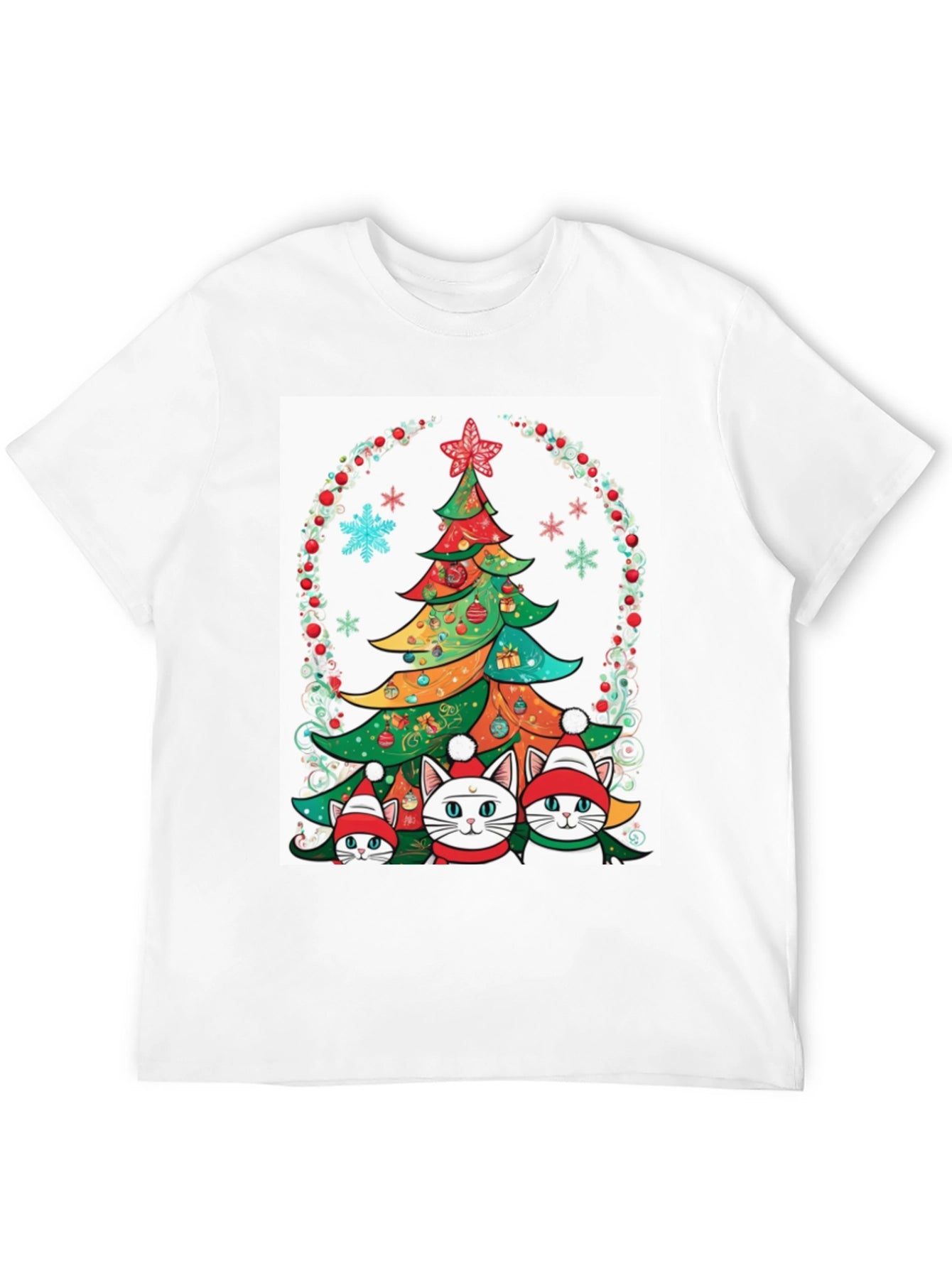 Festive Christmas Cat T-Shirt