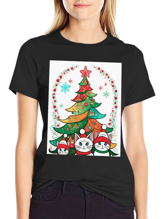 Festive Christmas Cat T-Shirt