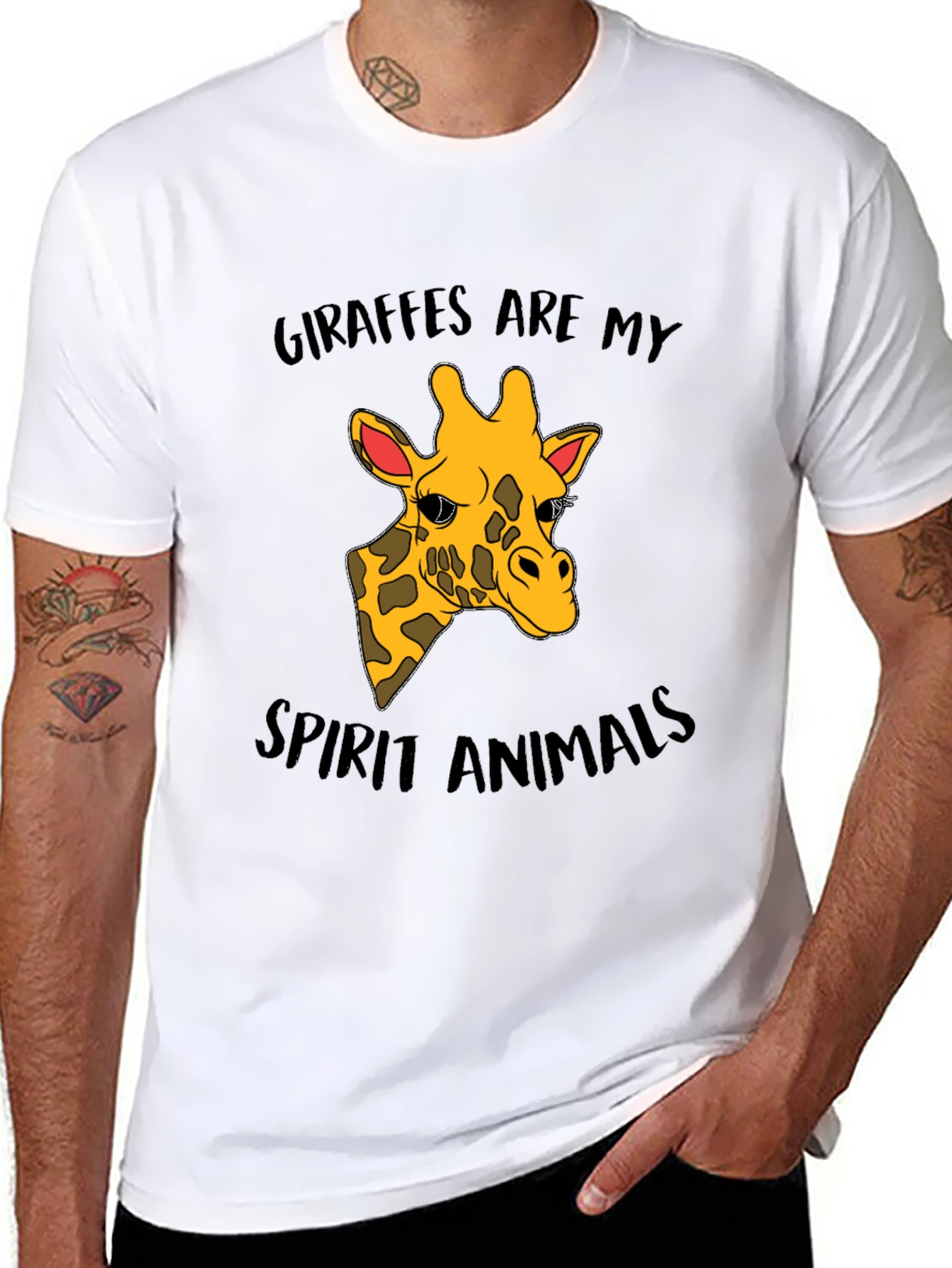 Giraffe Spirit Animal Graphic T-Shirt