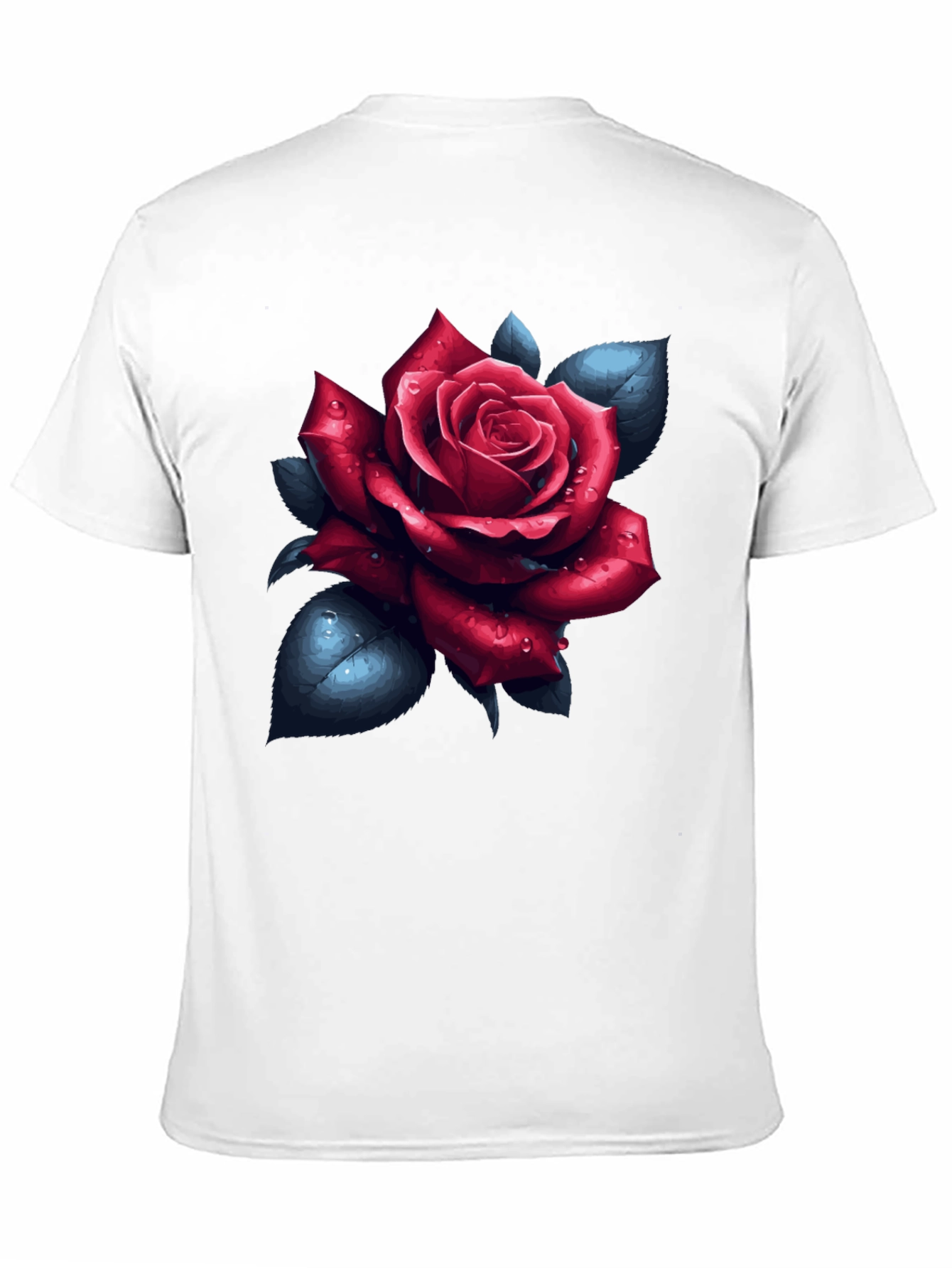Rose Graphic Tee - Black Cotton T-Shirt