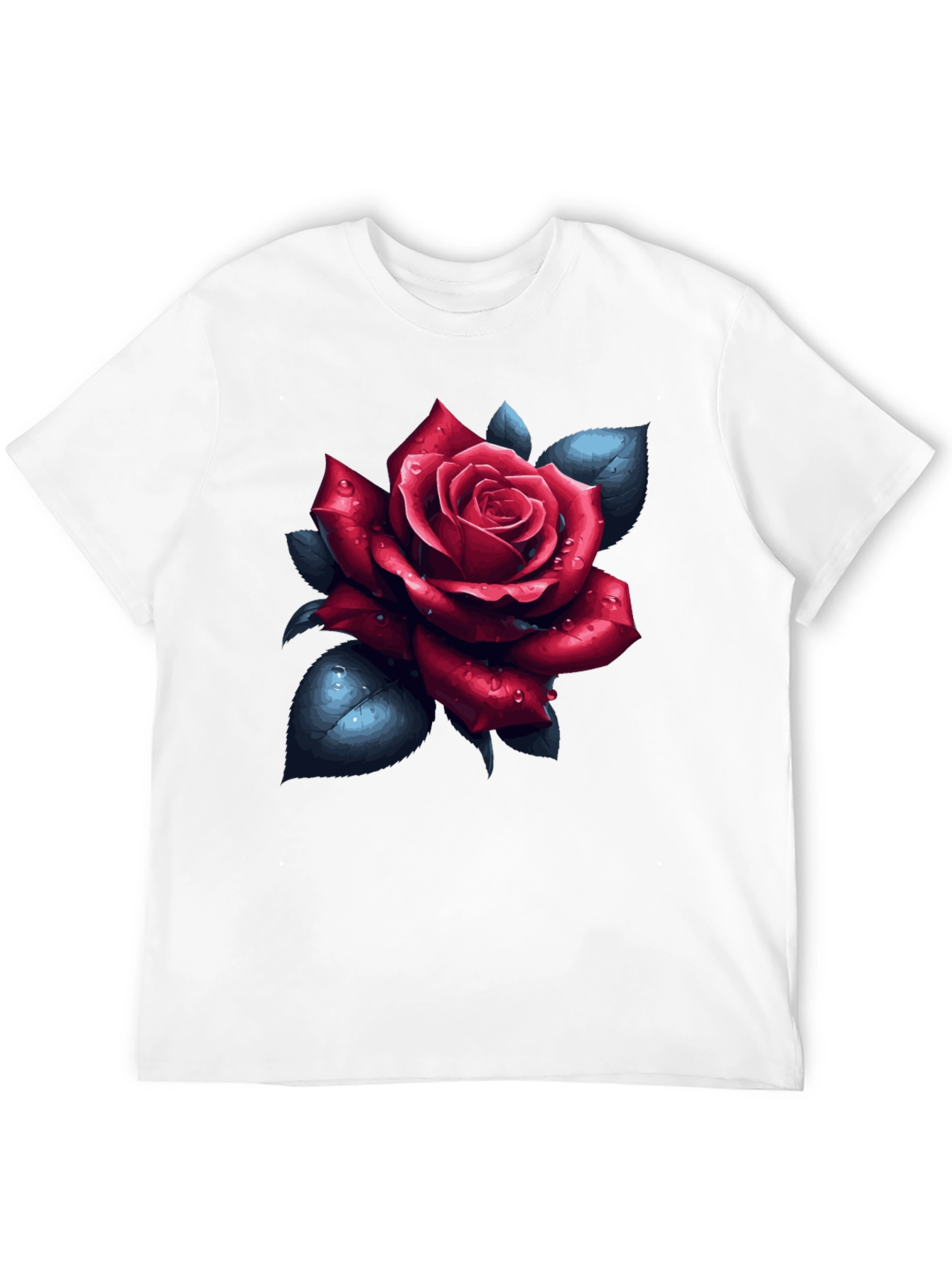 Rose Graphic Tee - Black Cotton T-Shirt