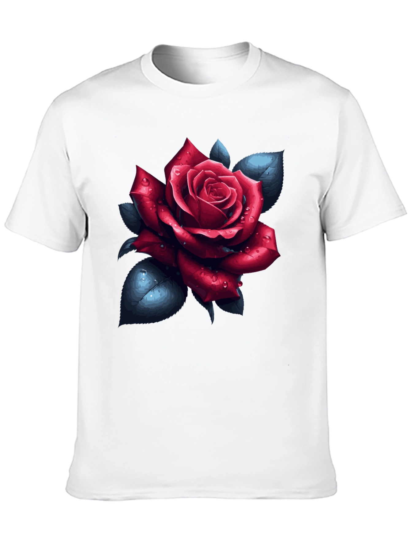 Rose Graphic Tee - Black Cotton T-Shirt