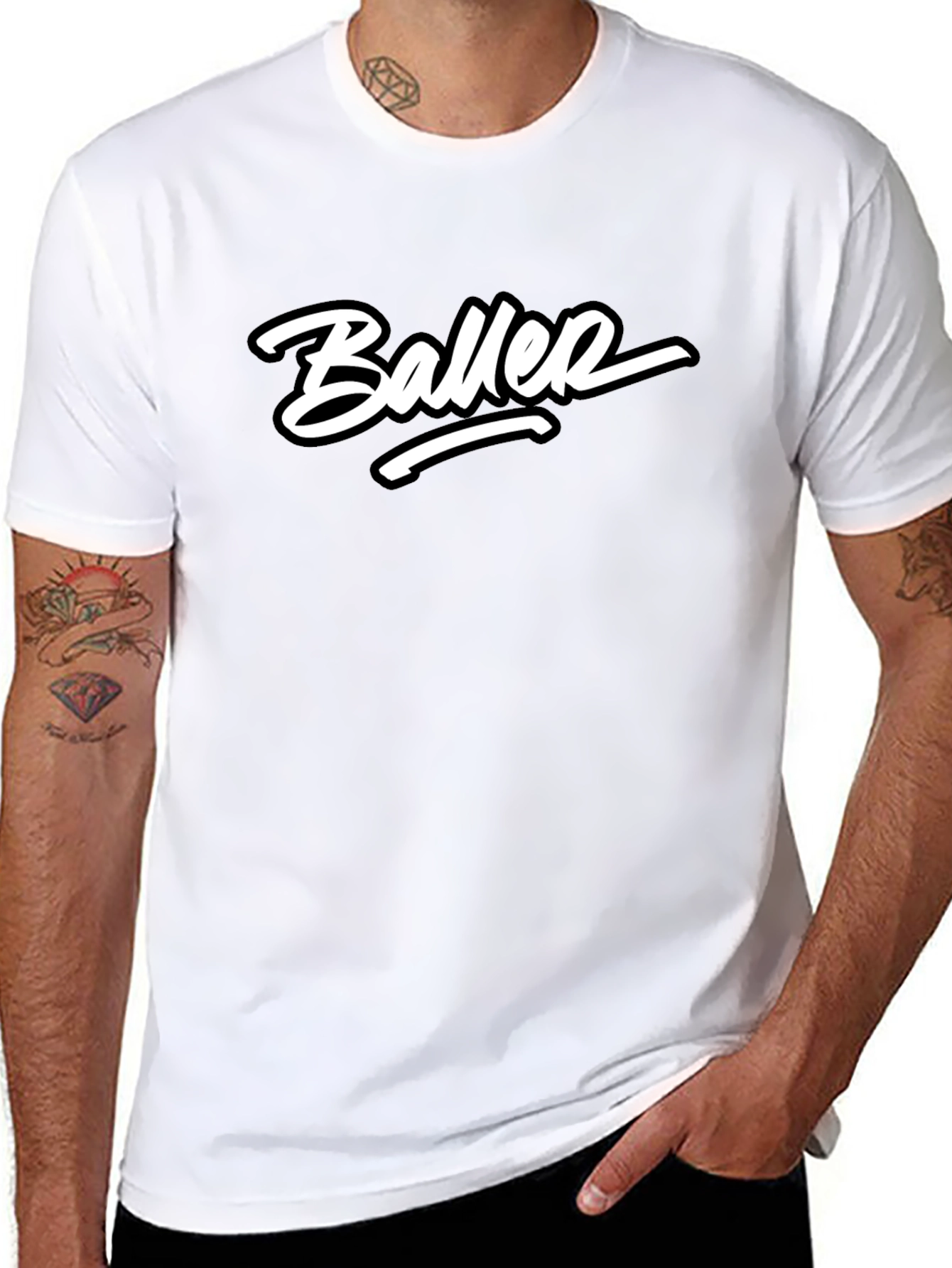 Baller Graphic Tee - Stylish Black T-Shirt