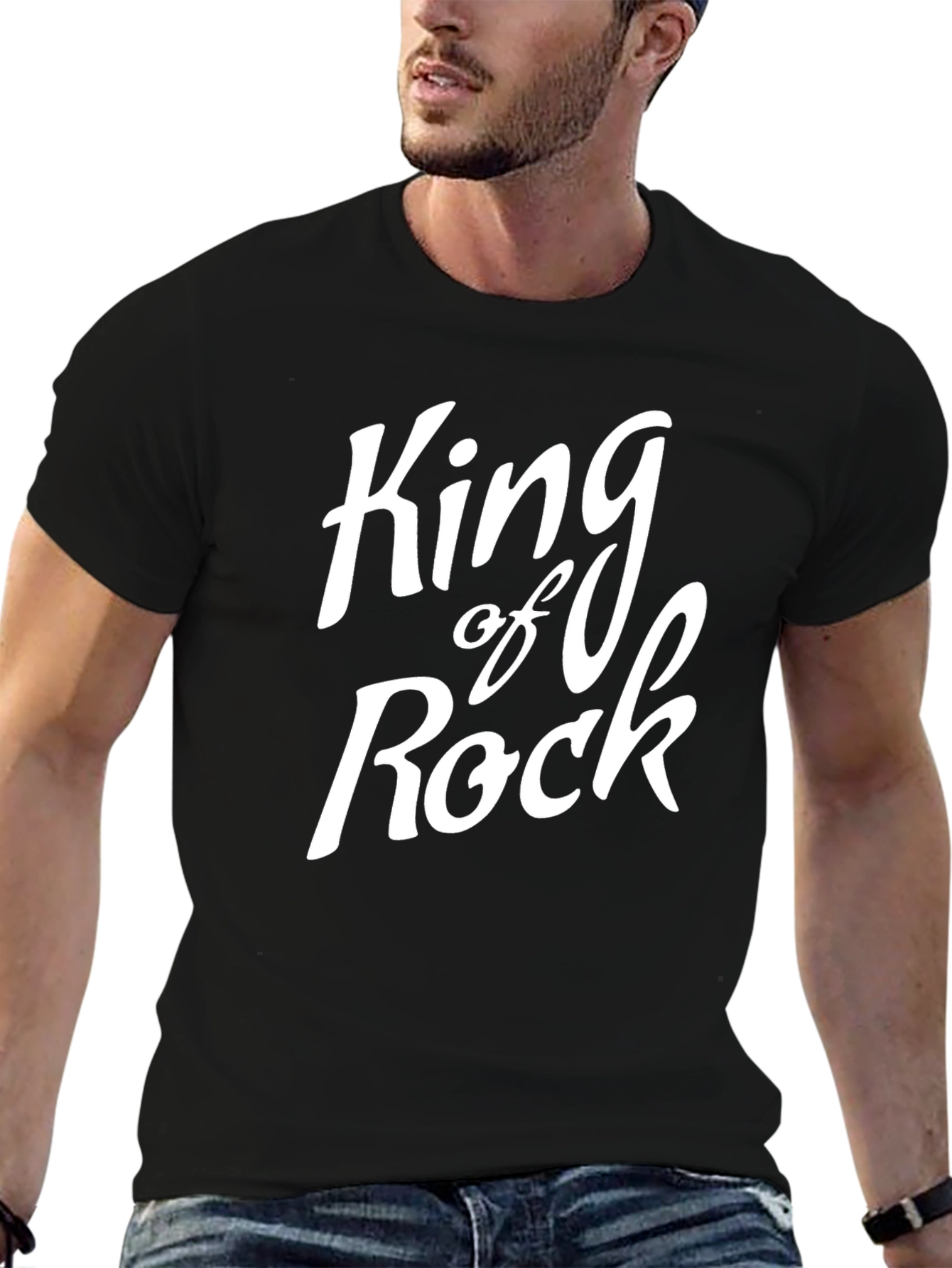 King of Rock Graphic Tee - Black Cotton T-Shirt