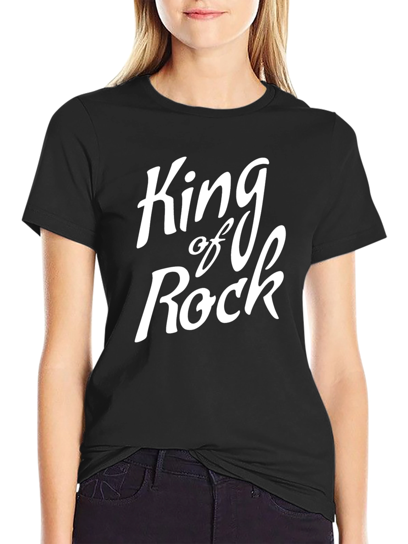 King of Rock Graphic Tee - Black Cotton T-Shirt