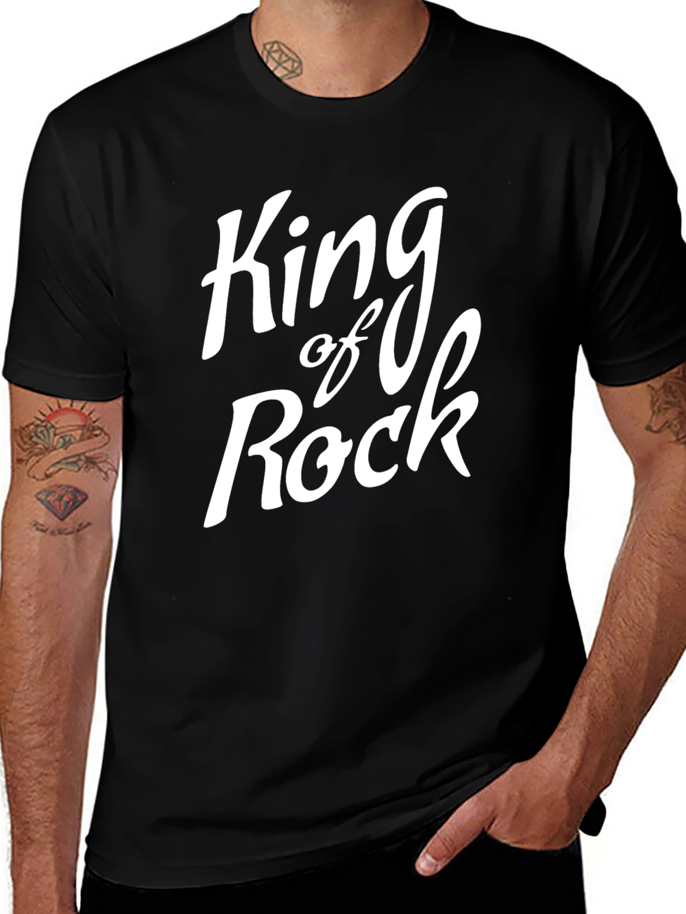 King of Rock Graphic Tee - Black Cotton T-Shirt