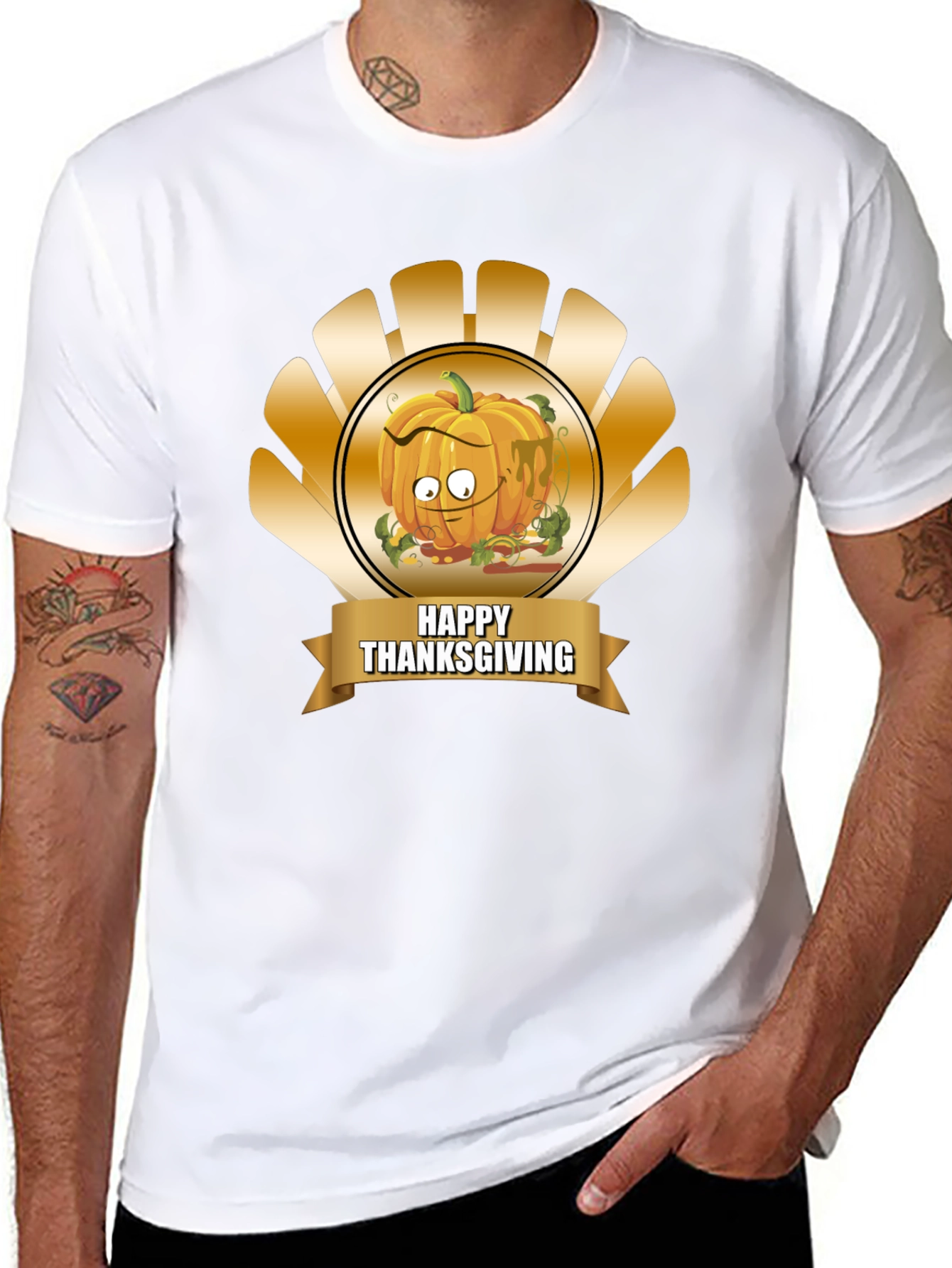 Thanksgiving Pumpkin Cartoon T-Shirt