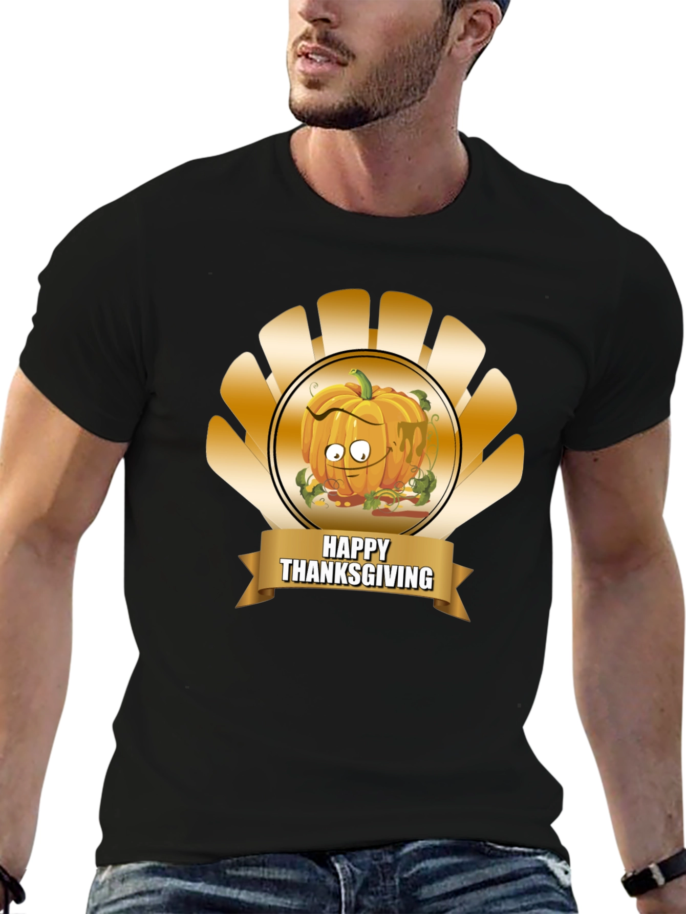 Thanksgiving Pumpkin Cartoon T-Shirt