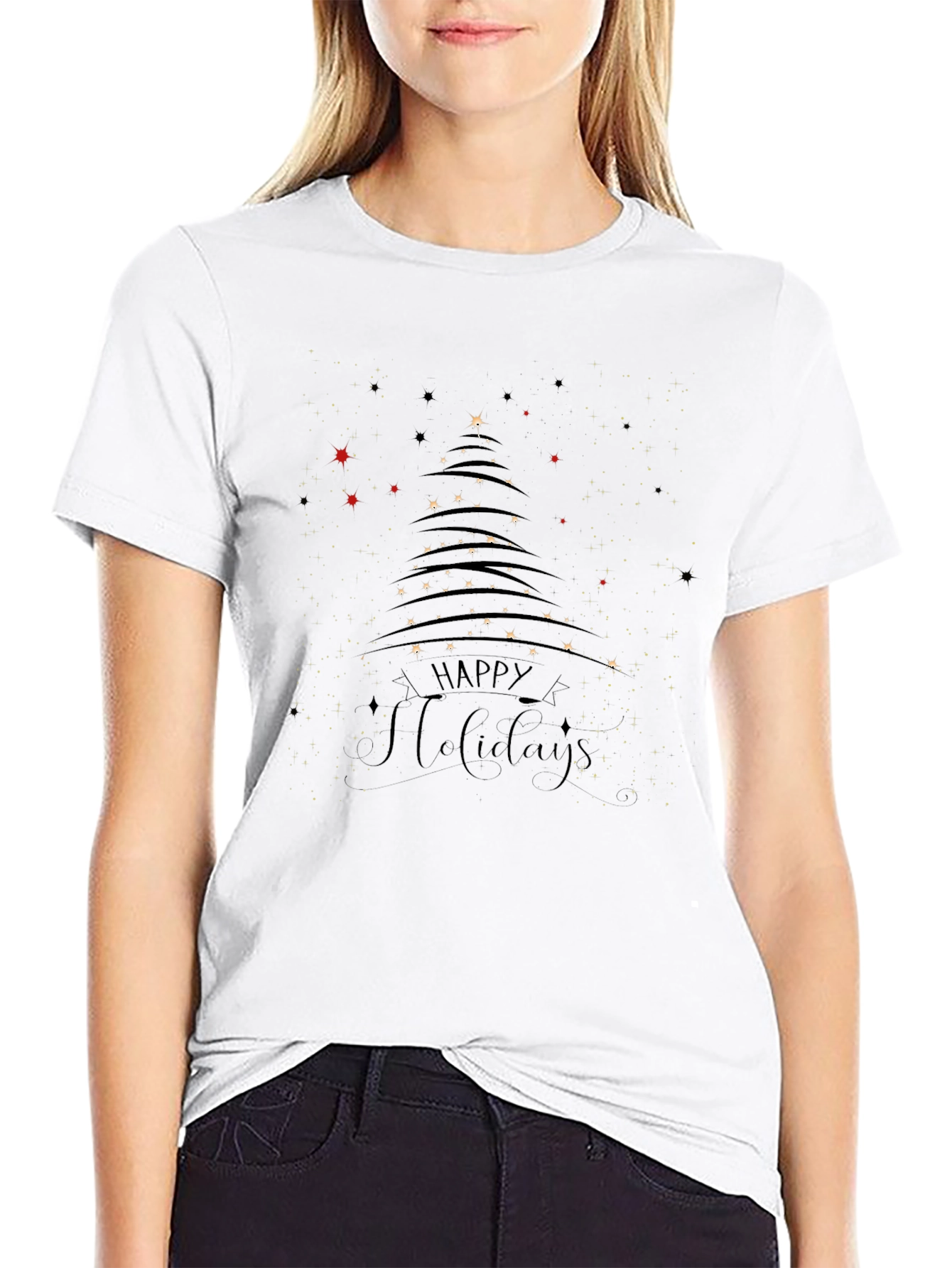 Happy Holidays Tree Graphic T-Shirt