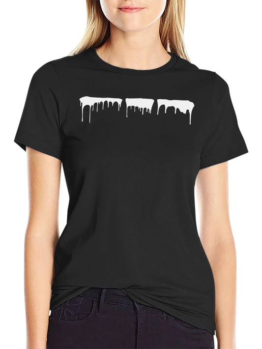 Dripping Paint Graphic Black T-Shirt