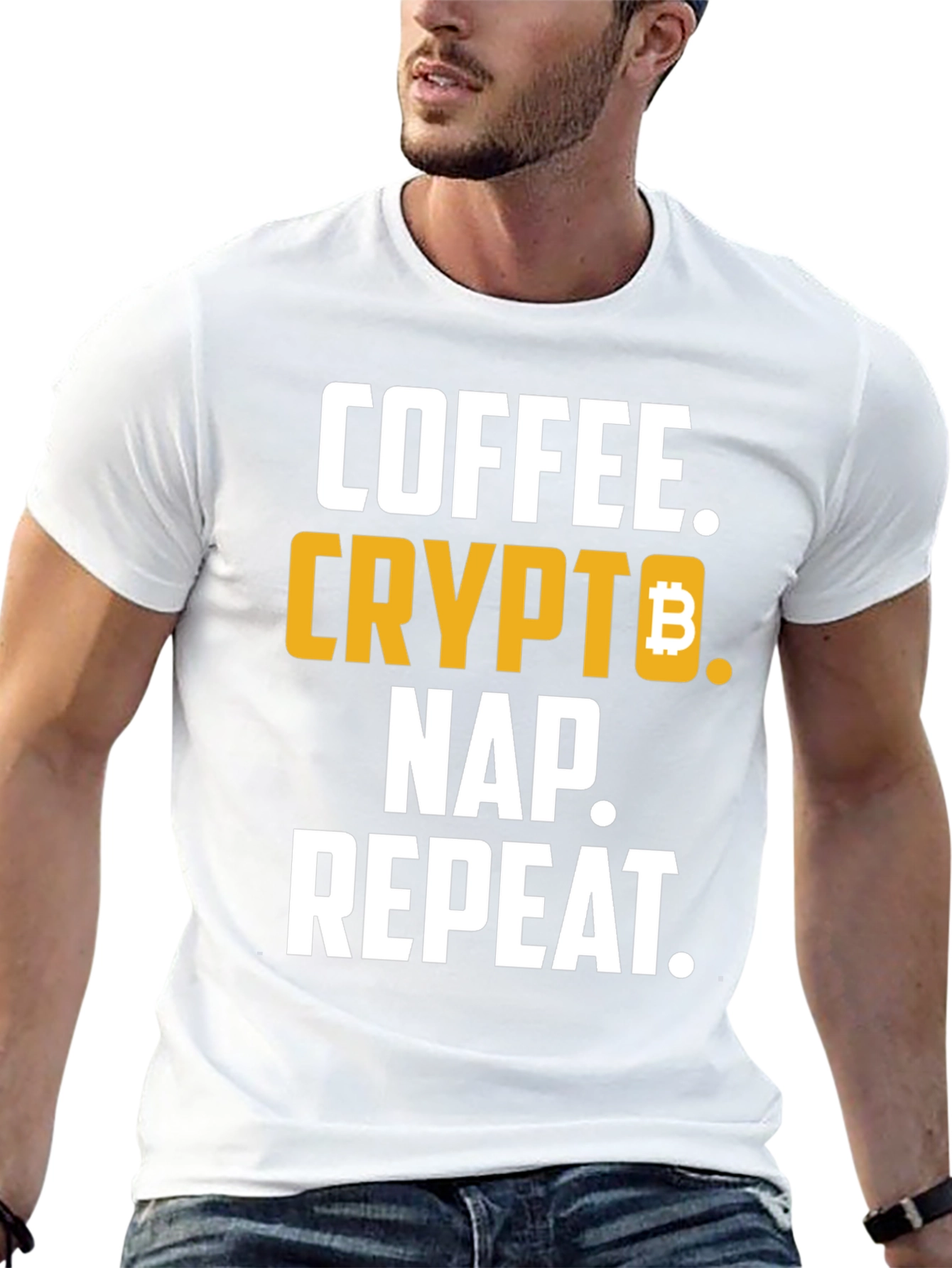 Coffee Crypto Nap Repeat T-Shirt - Bitcoin
