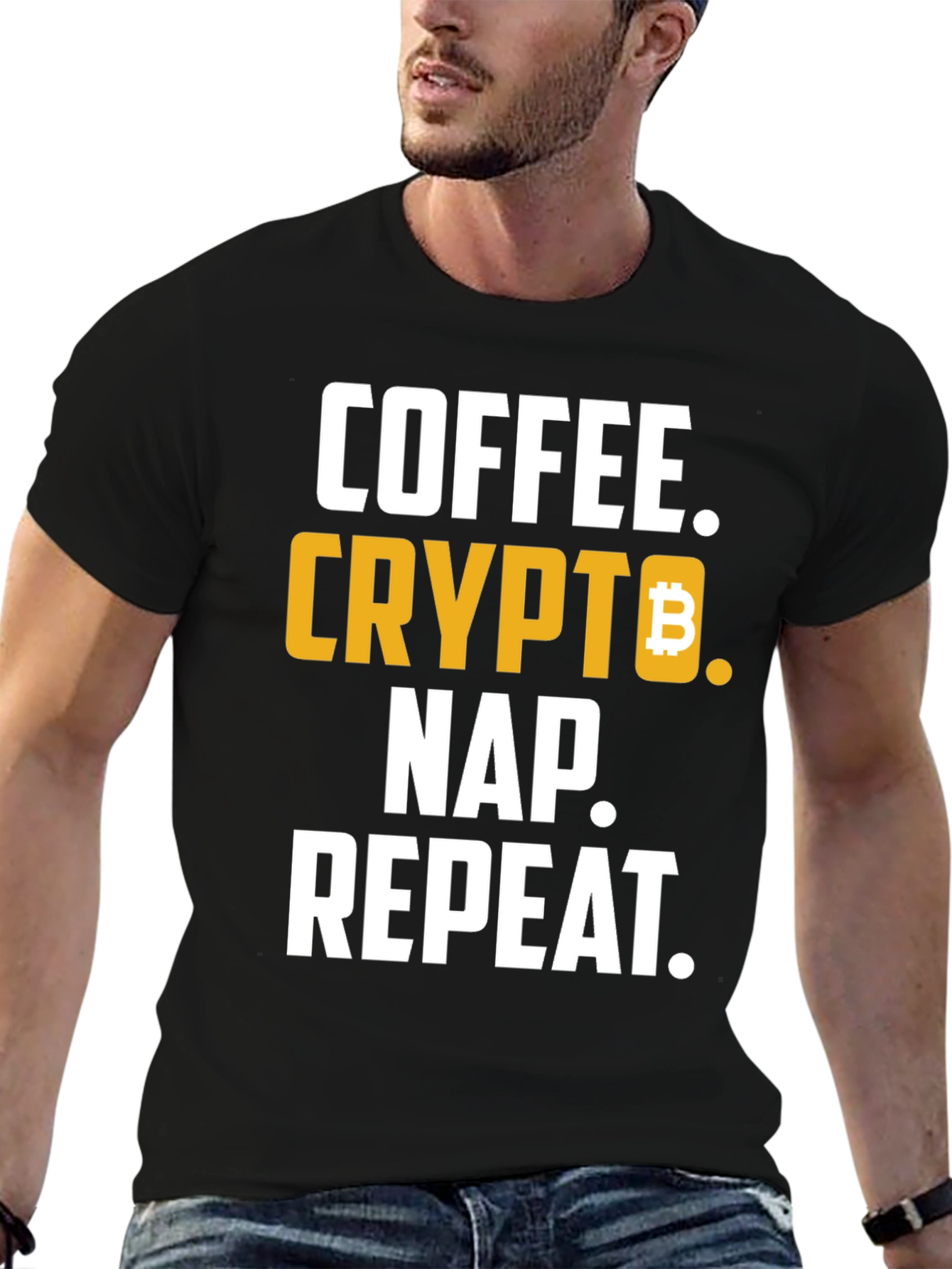 Coffee Crypto Nap Repeat T-Shirt - Bitcoin
