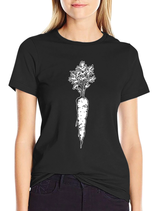 Carrot Graphic Tee - Black Cotton T-Shirt