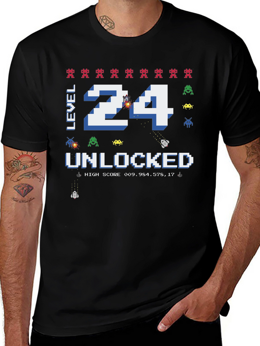 Level 24 Unlocked T-Shirt - Gamer Birthday Tee