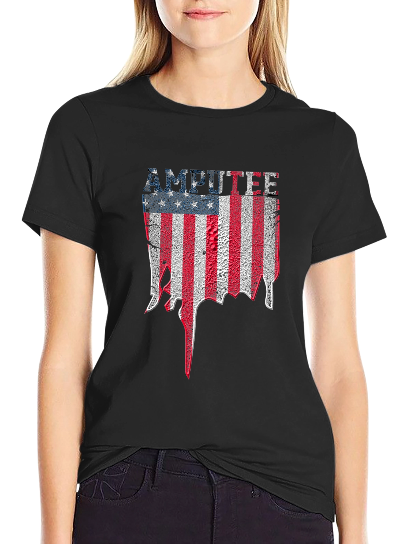 Amputee USA Flag Graphic T-Shirt