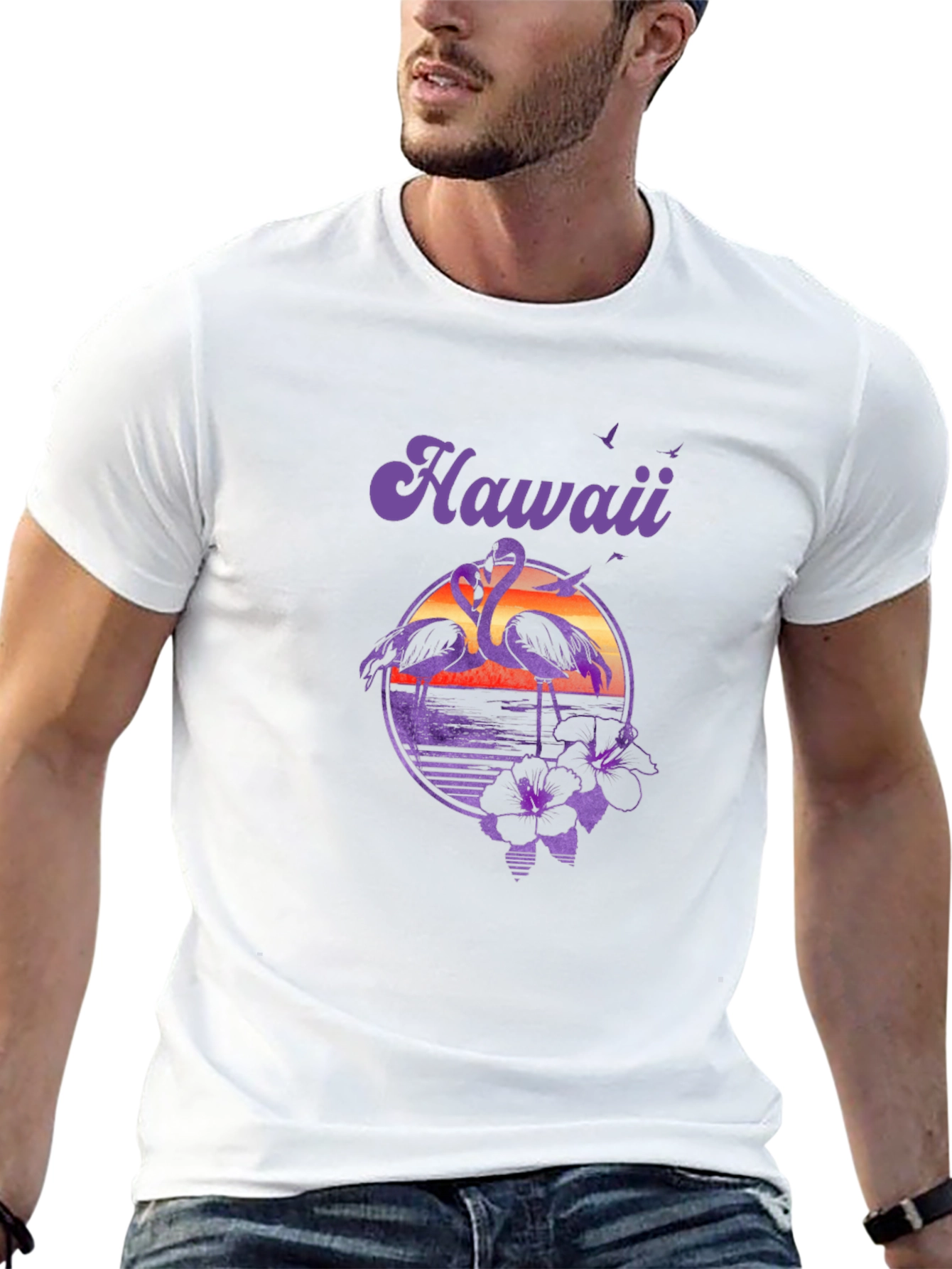 Hawaii Flamingo Graphic Print Tee