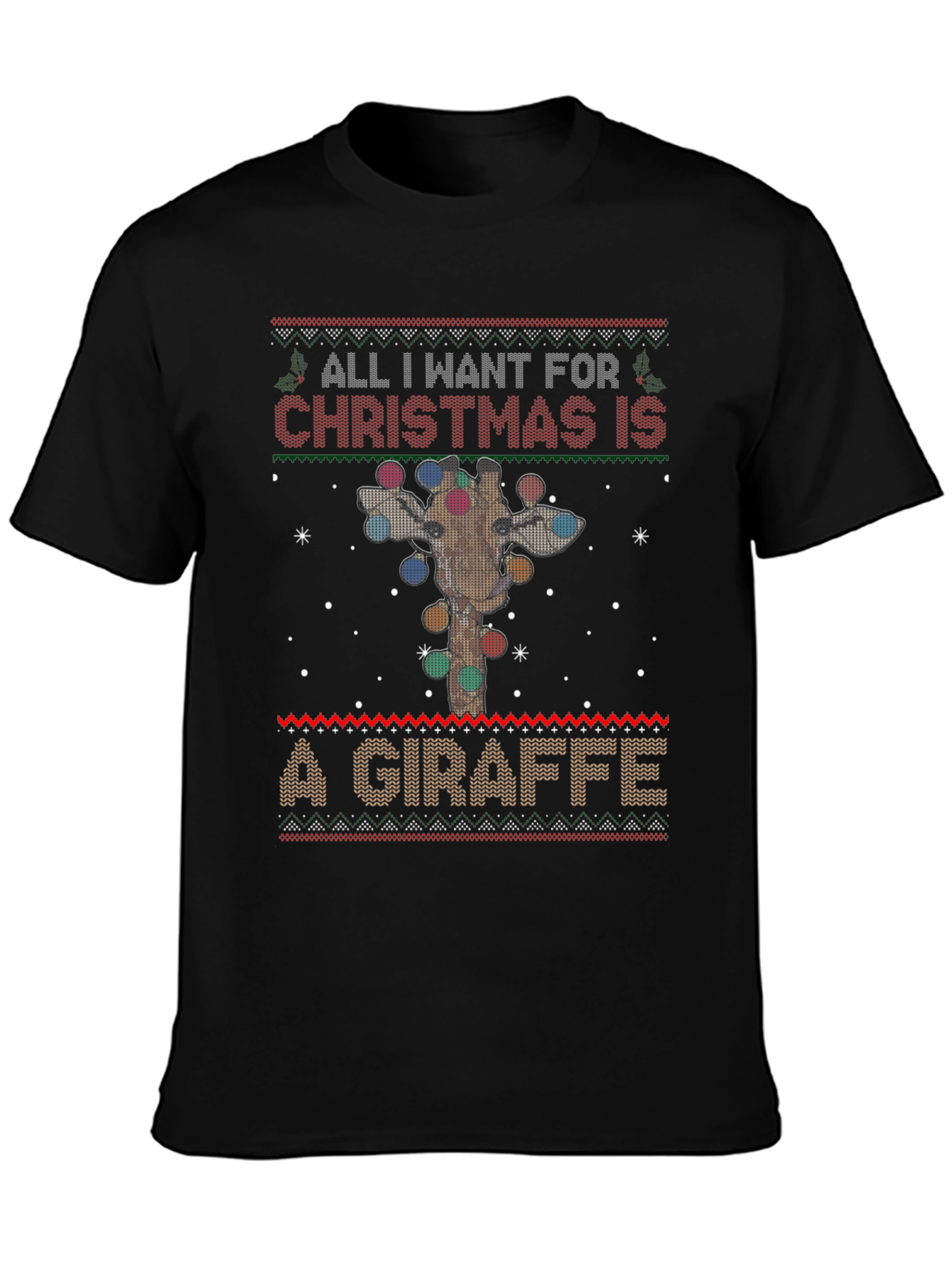 Christmas Giraffe Ugly Sweater T-Shirt