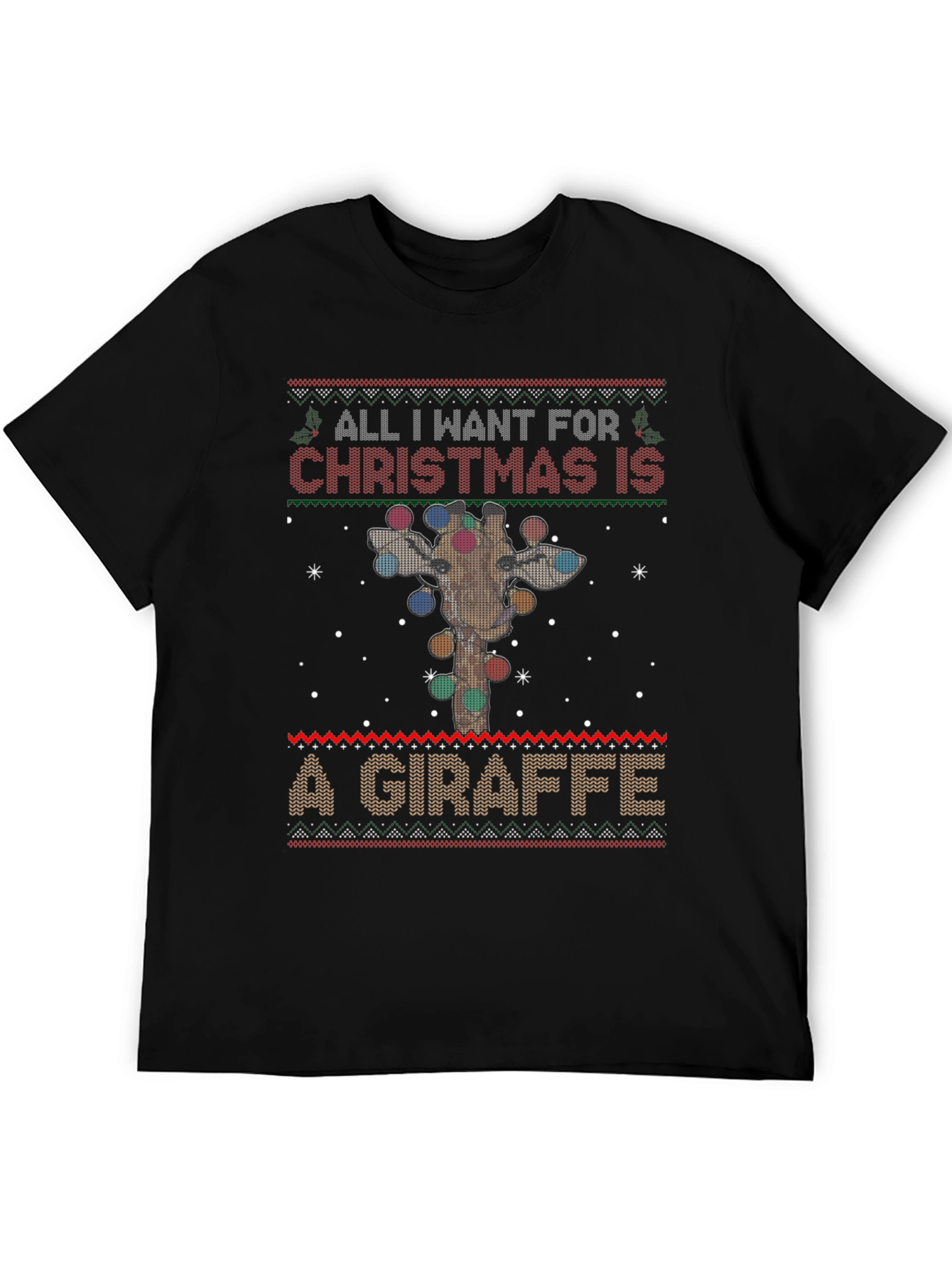 Christmas Giraffe Ugly Sweater T-Shirt