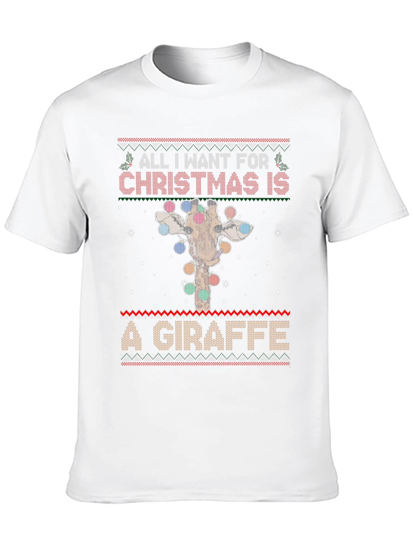 Christmas Giraffe Ugly Sweater T-Shirt