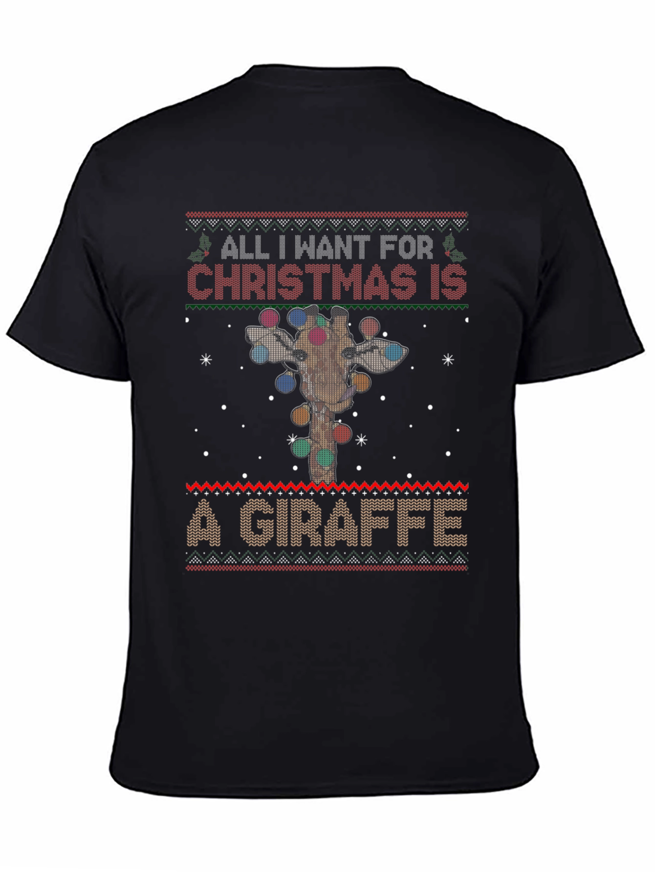 Christmas Giraffe Ugly Sweater T-Shirt