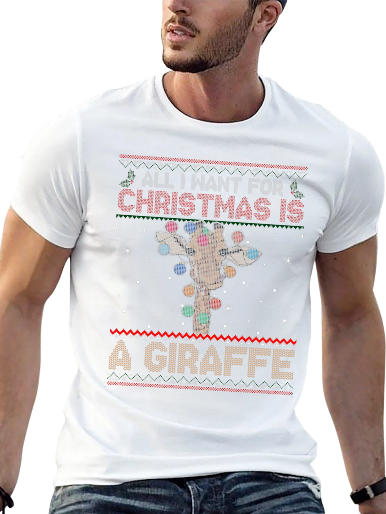 Christmas Giraffe Ugly Sweater T-Shirt