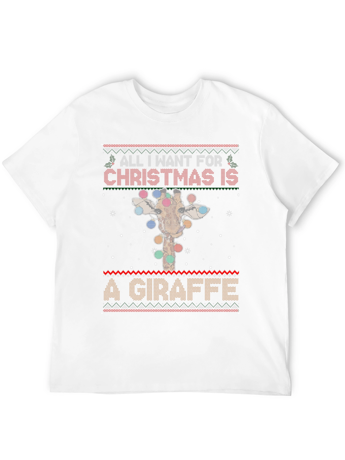 Christmas Giraffe Ugly Sweater T-Shirt