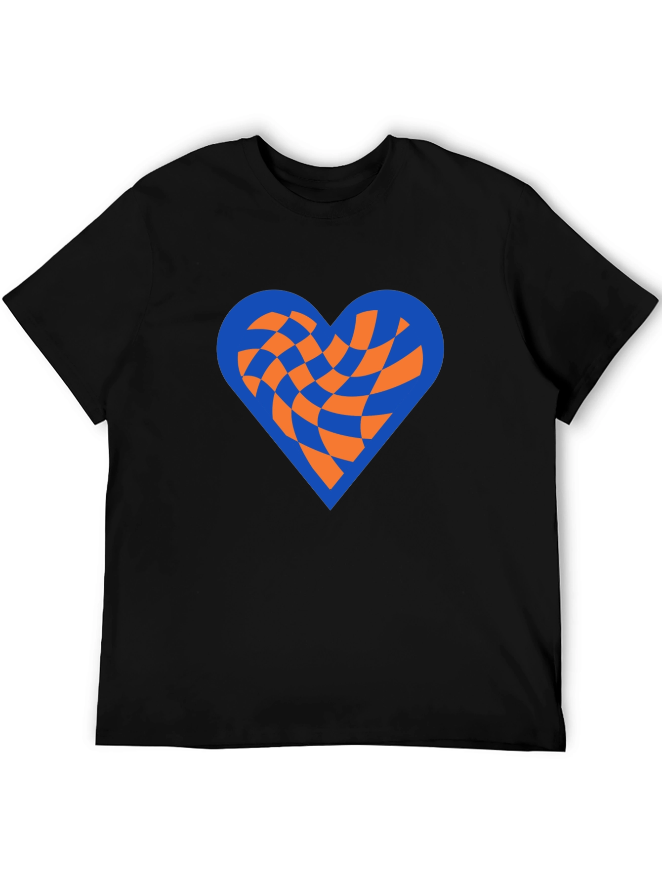 Checkered Heart Graphic Tee - Modern Style