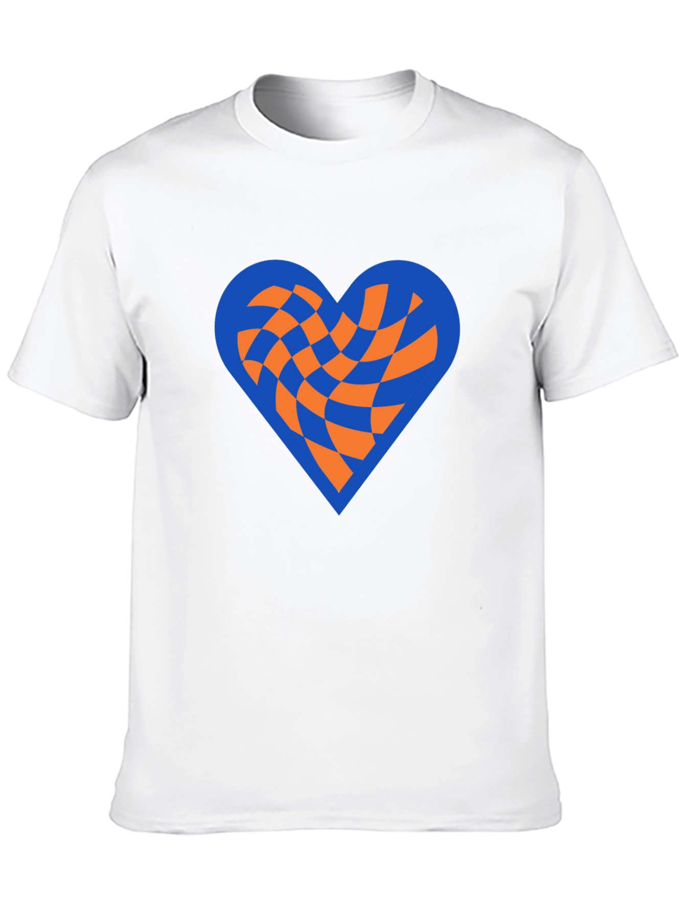 Checkered Heart Graphic Tee - Modern Style