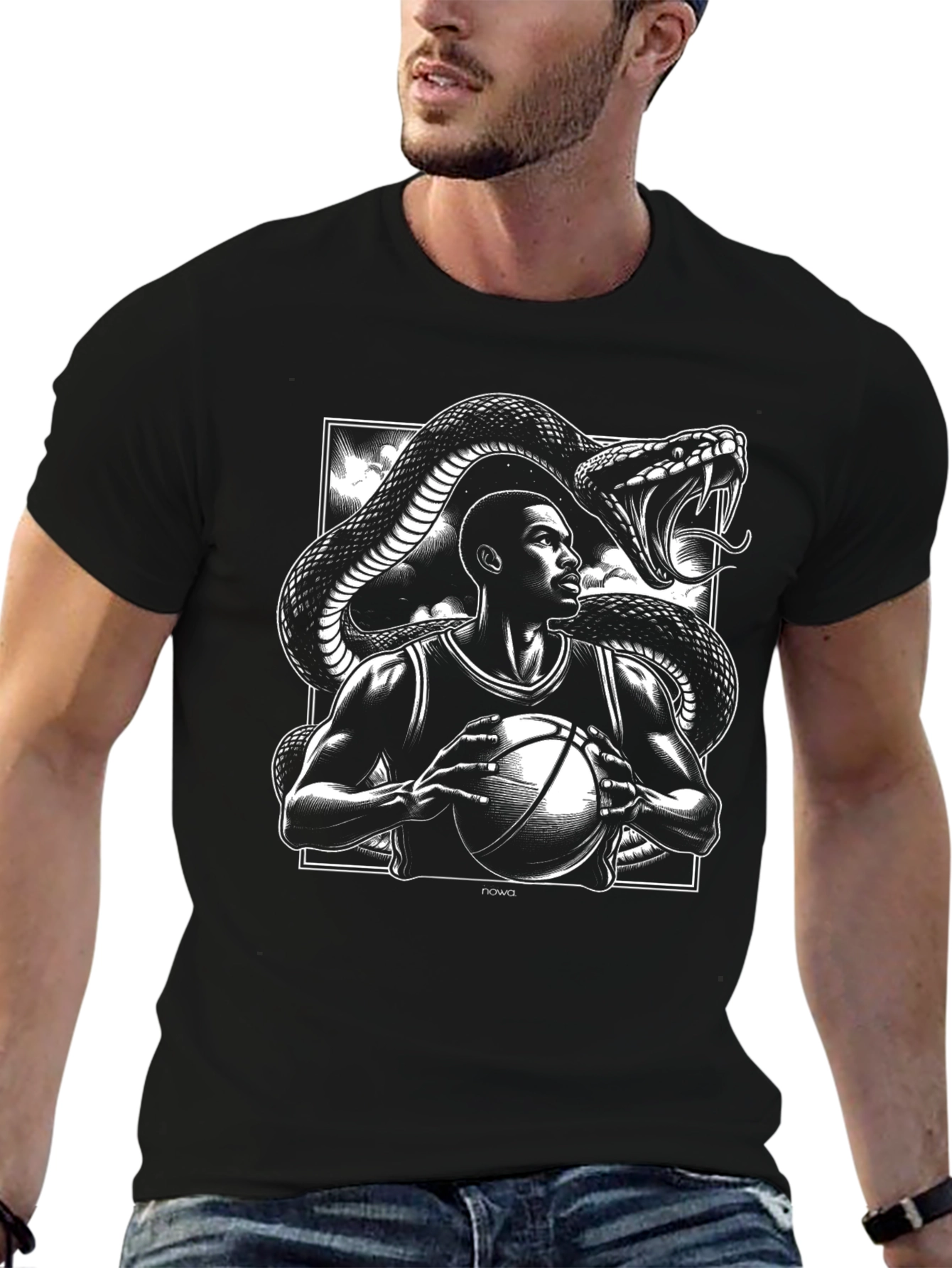 Basketball Player and Snake Graphic Tee