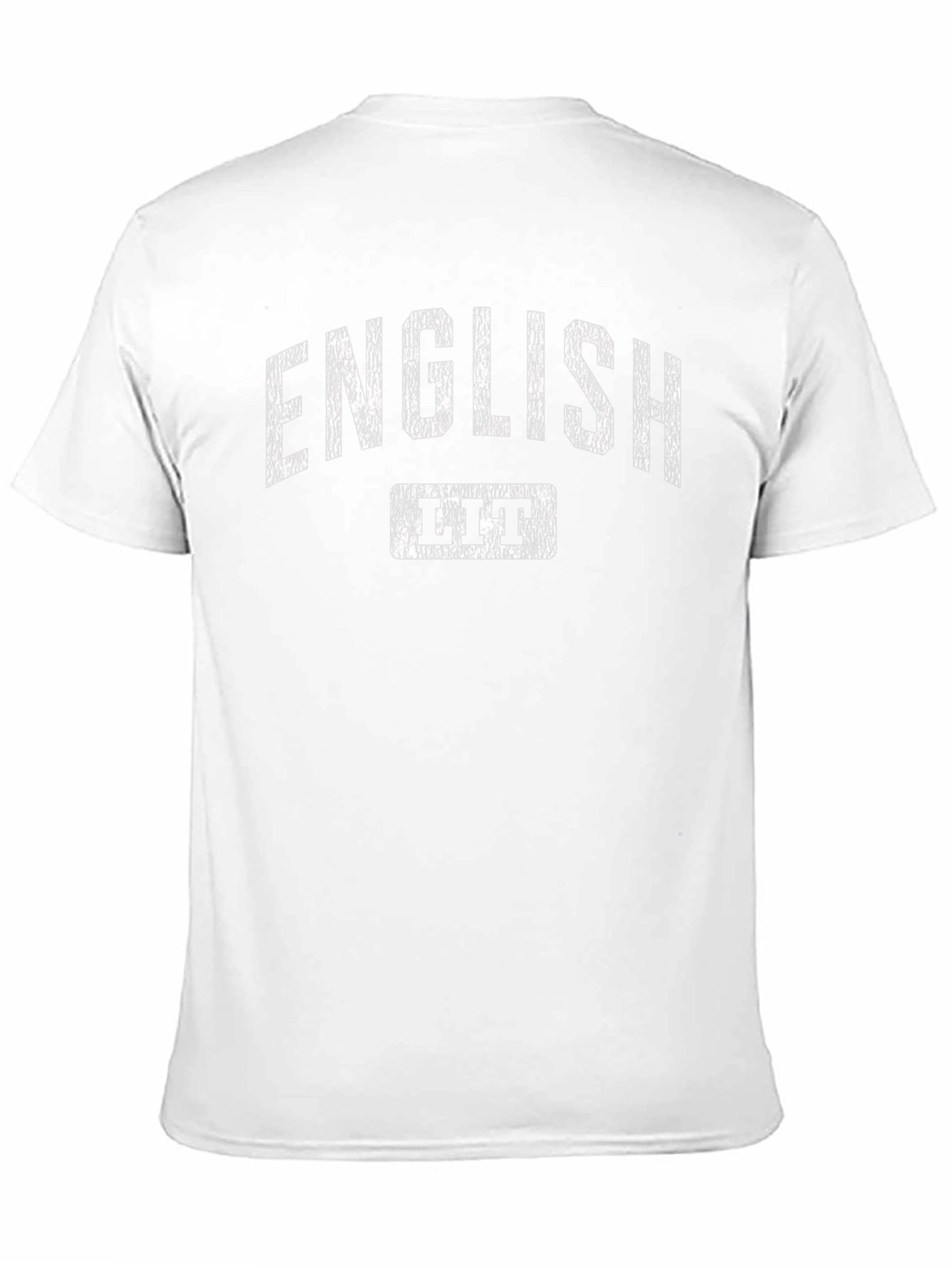 English Lit T-Shirt - Distressed Print Black Cotton