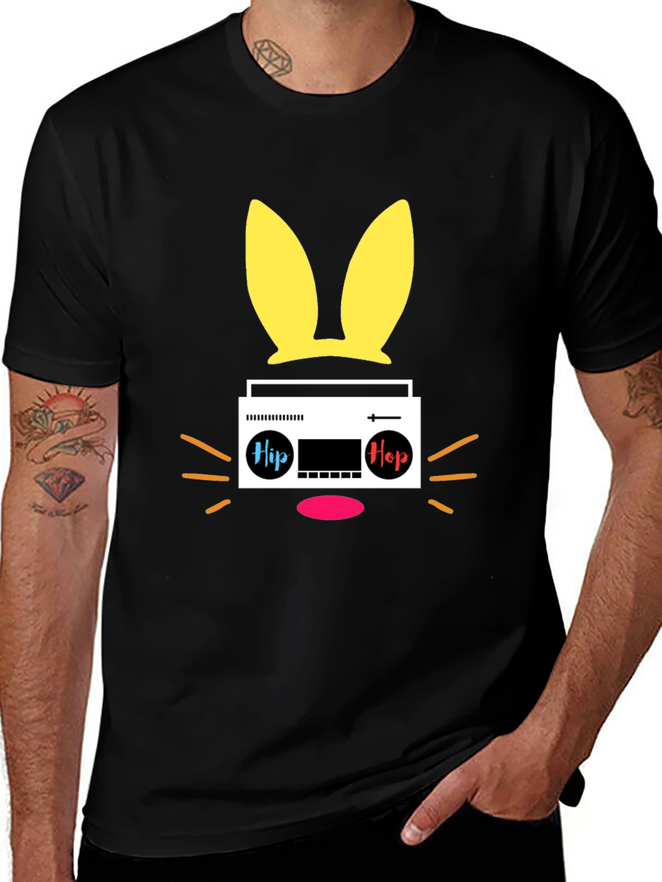 Cool Retro Bunny Radio Graphic Tee