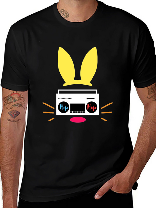 Cool Retro Bunny Radio Graphic Tee