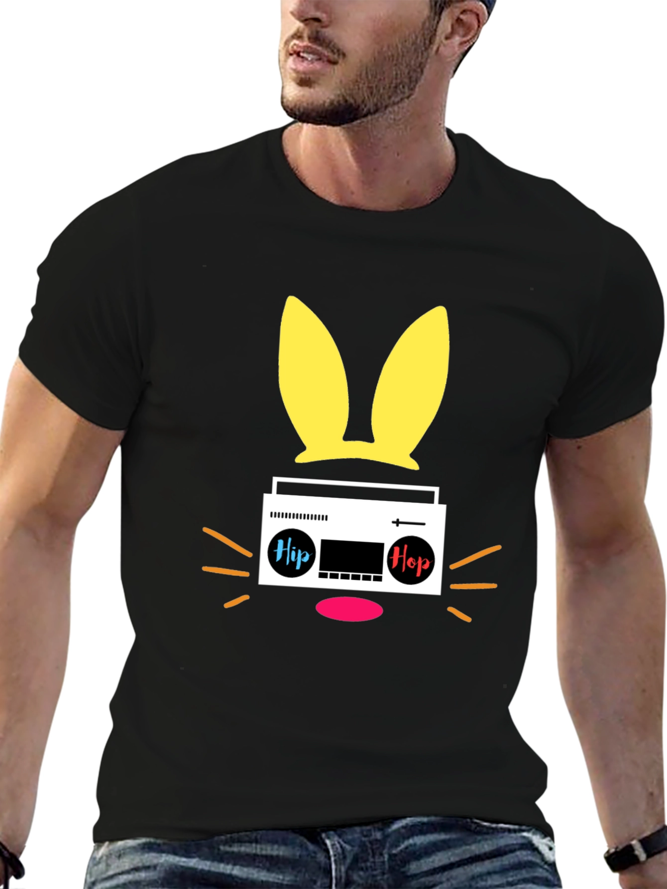 Cool Retro Bunny Radio Graphic Tee