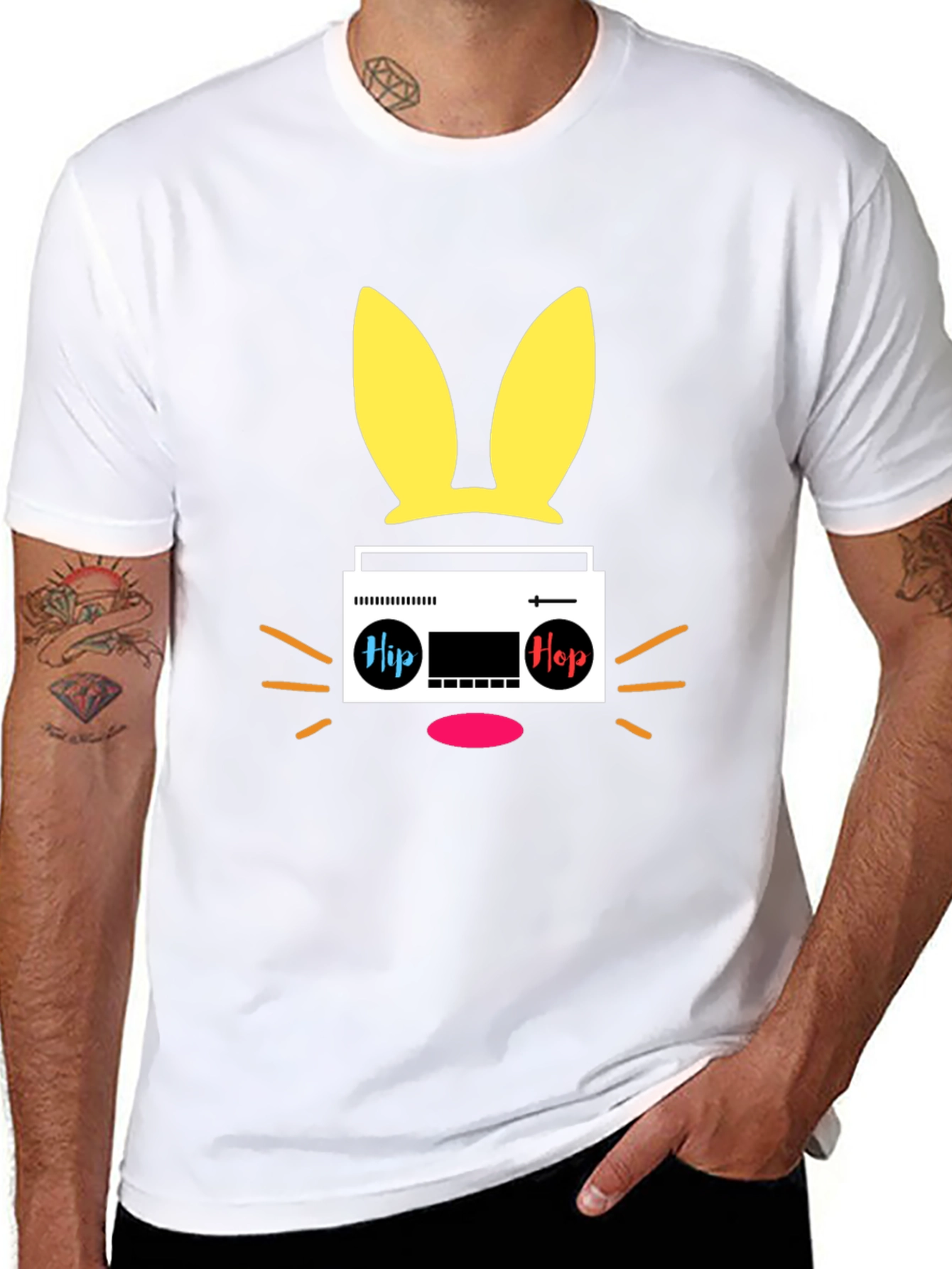 Cool Retro Bunny Radio Graphic Tee