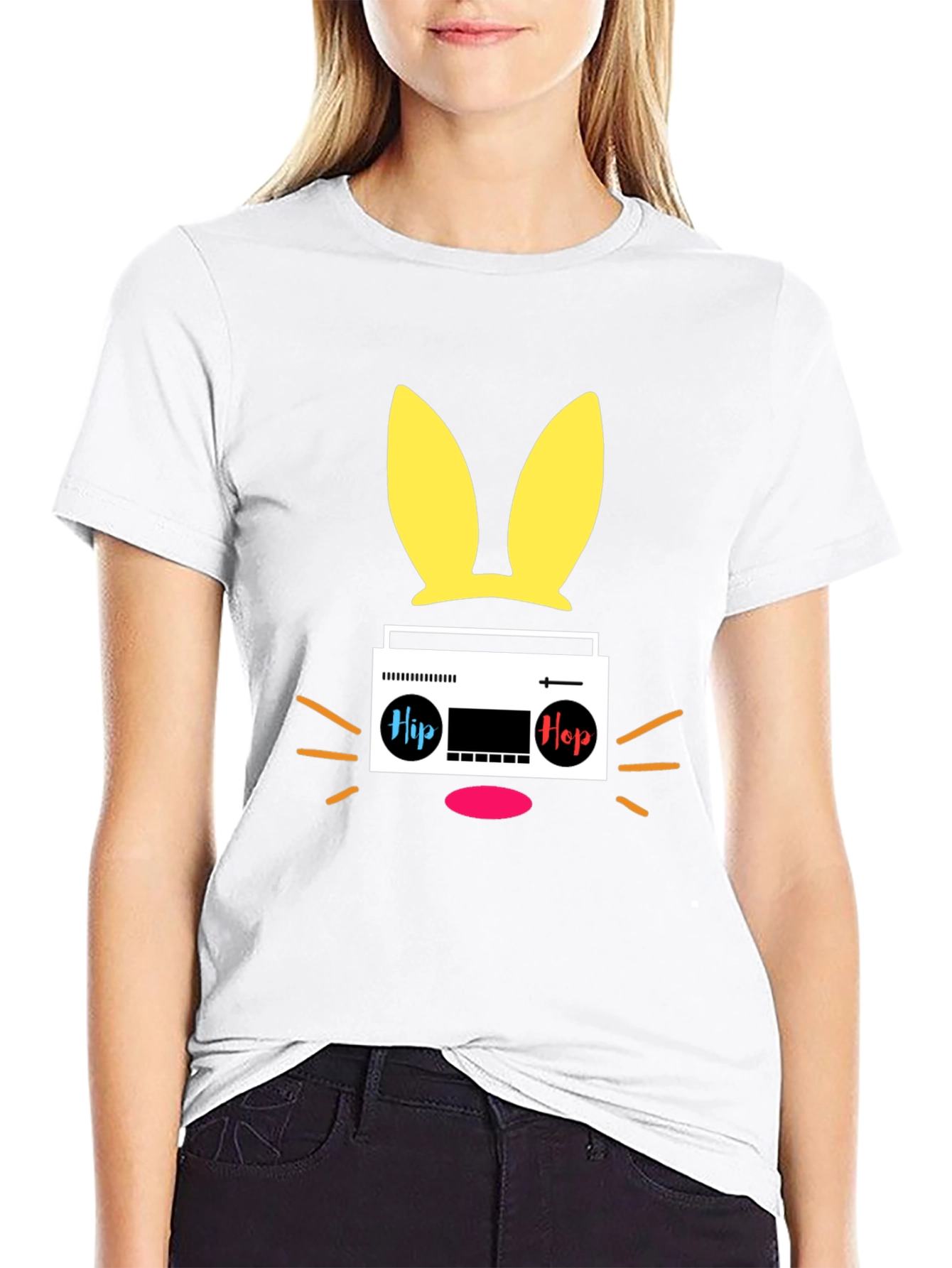 Cool Retro Bunny Radio Graphic Tee