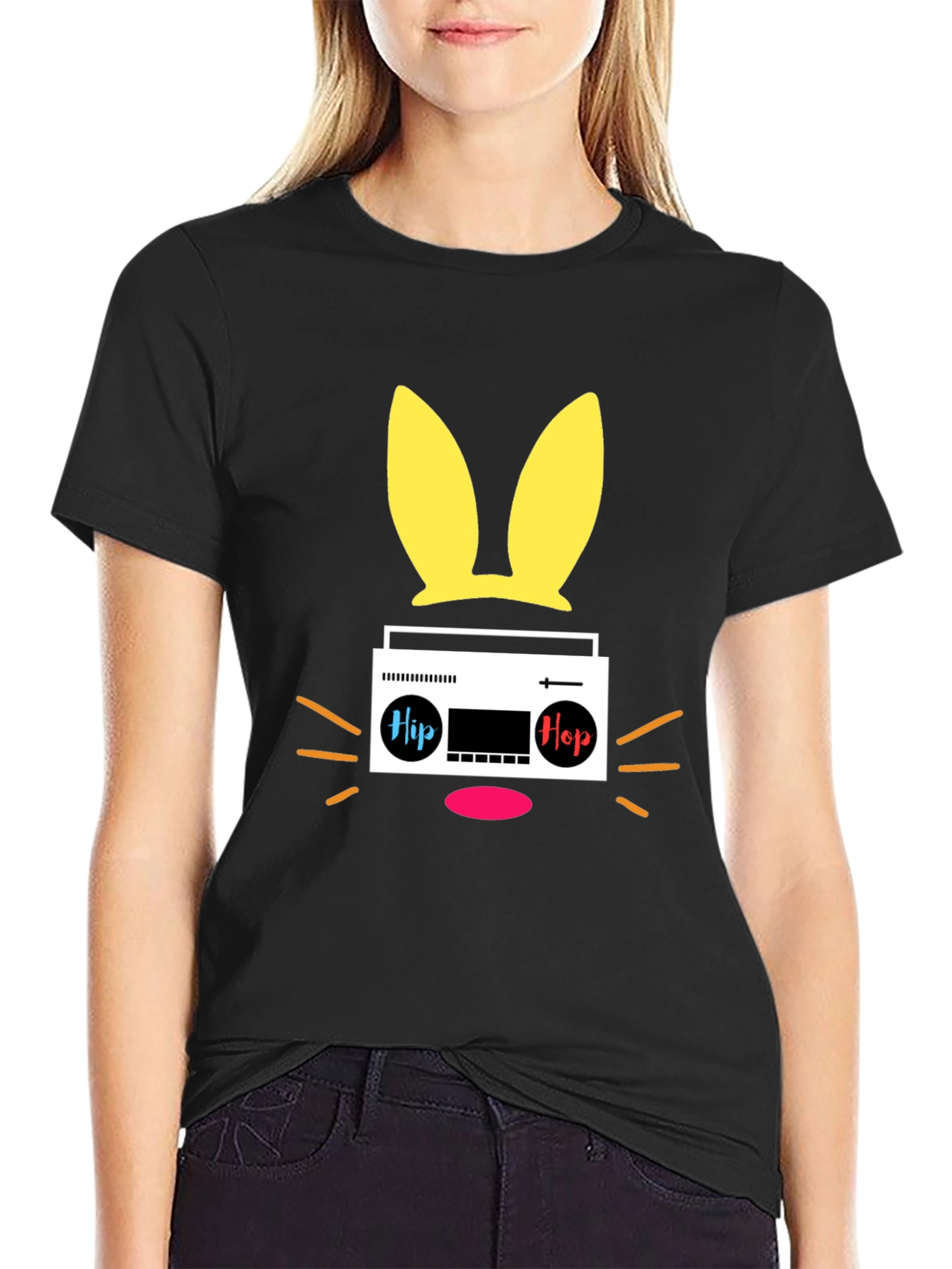 Cool Retro Bunny Radio Graphic Tee