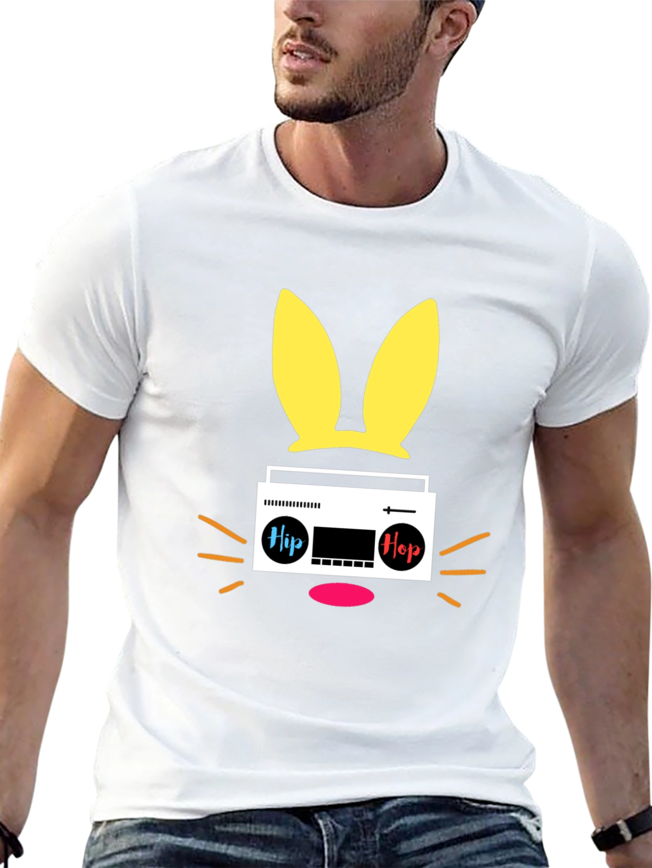 Cool Retro Bunny Radio Graphic Tee